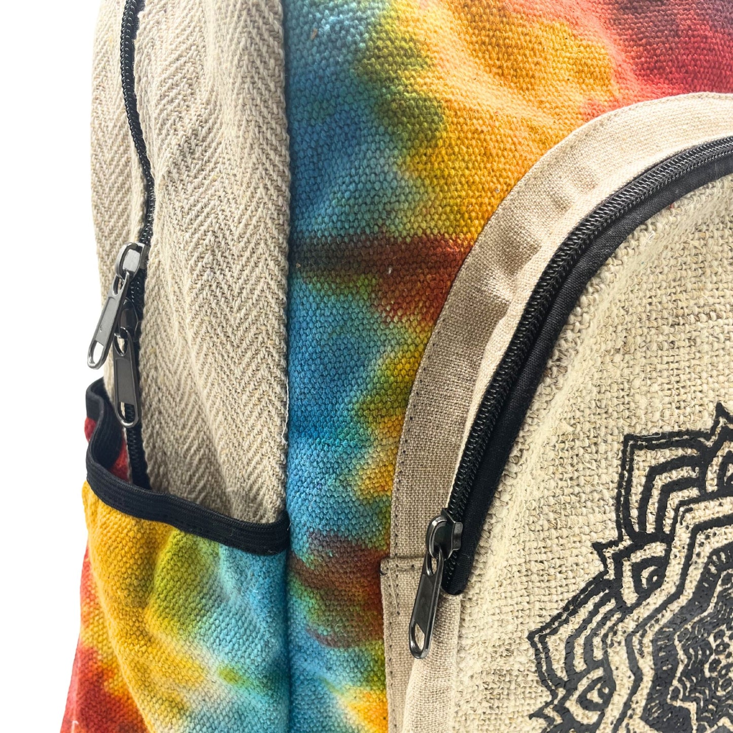 Large Tiedye Hemp Backpack - Mandala