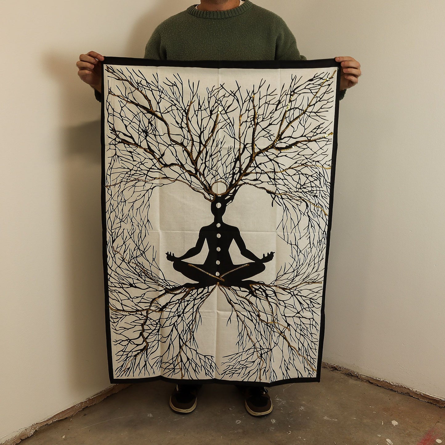 Arte de pared de algodón (70x110cm) - Conexión Tierra-Chakra