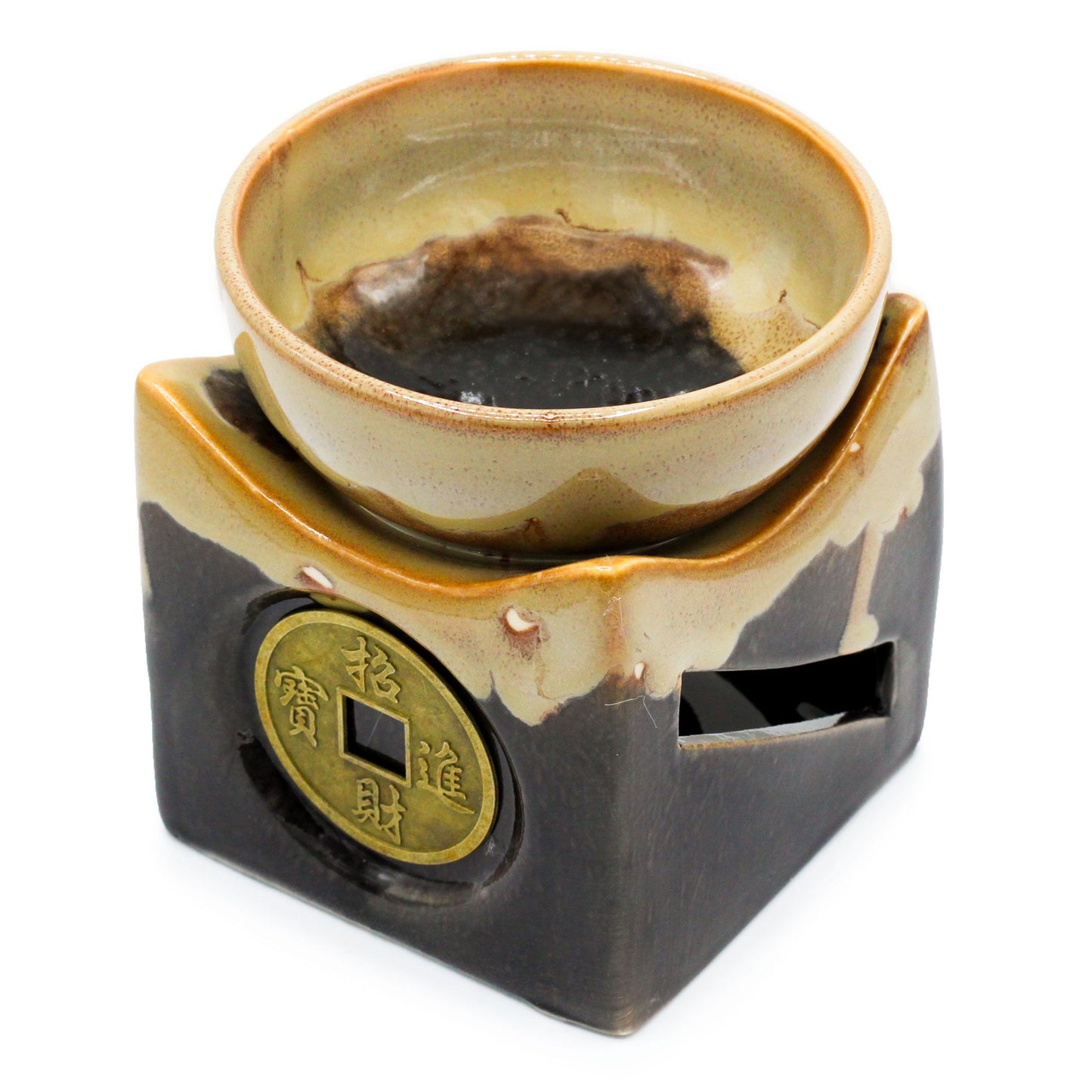 Large Oil Burner Lucky Coin - Brown