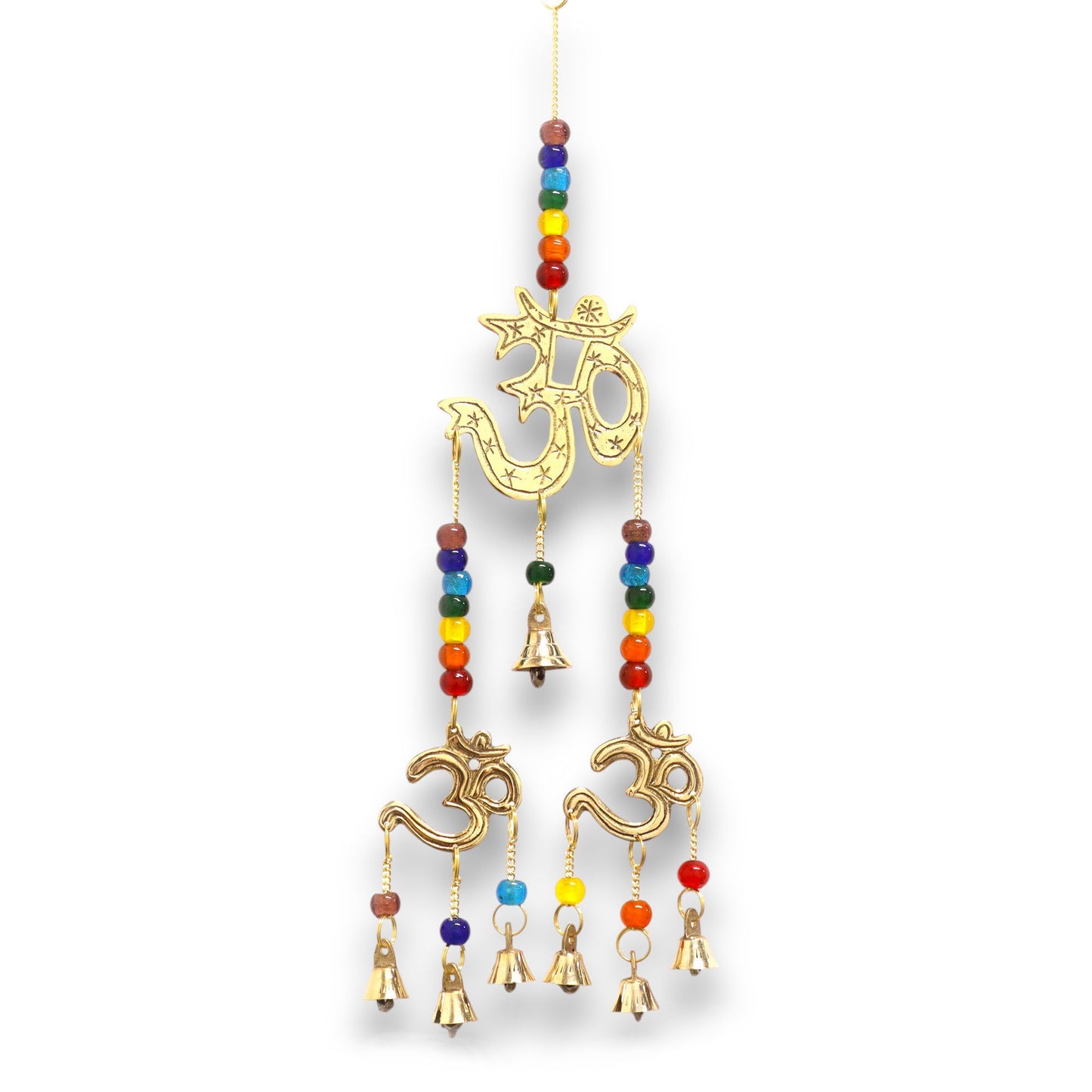 Indian Bells - Om with Chakra - 7 Bells - 9.5x32cm