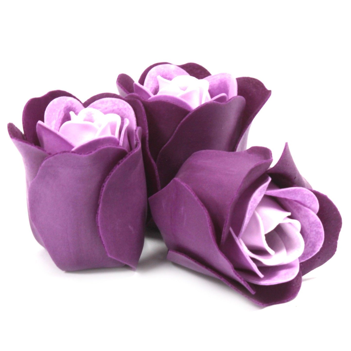 Set of 3 Soap Flowers Heart Box - Lavender Roses
