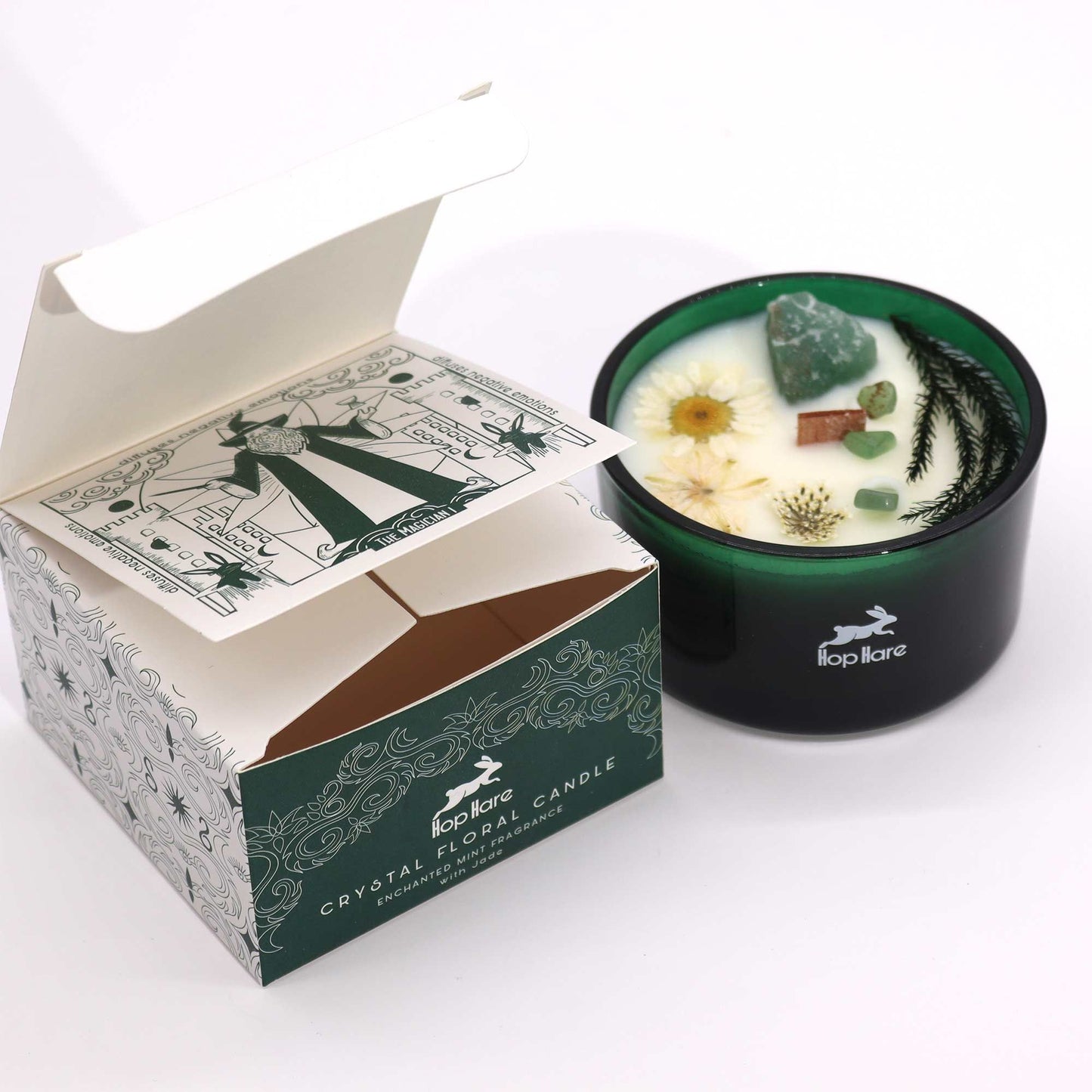 Hop Hare Crystal Magic Flower Candle - Wizard