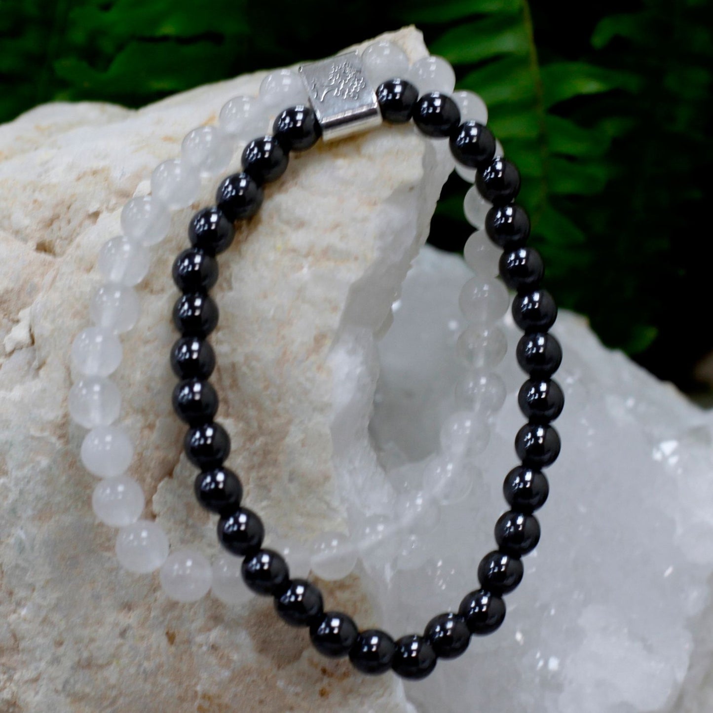 Magnetic Gemstone Bracelet - White Quartz
