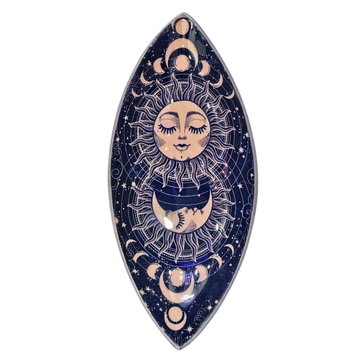 Enameled Incense Holder - Aluminum - Pink Sun and Moon