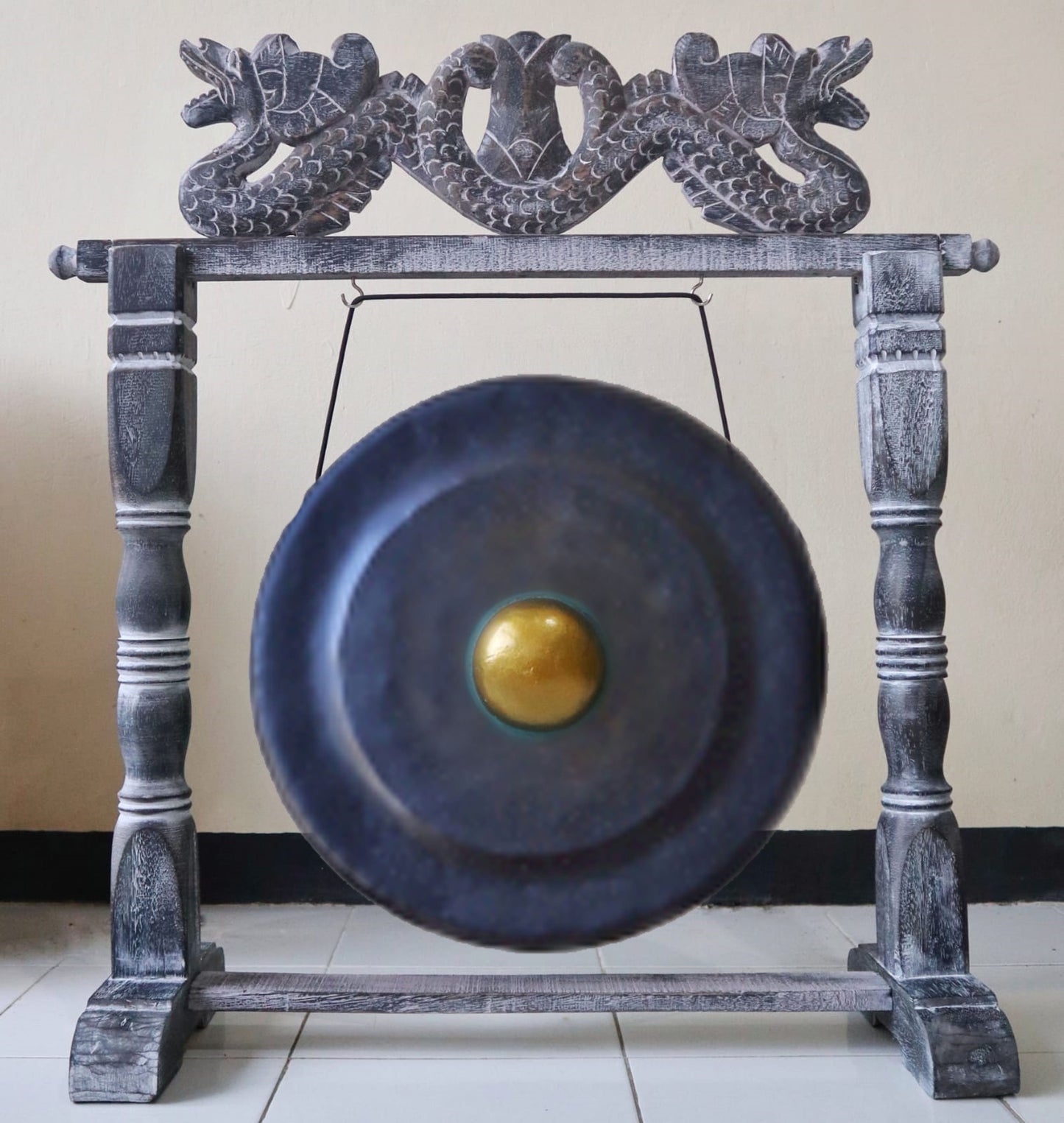 Medium Meditation Gong with Stand - 50cm - Black
