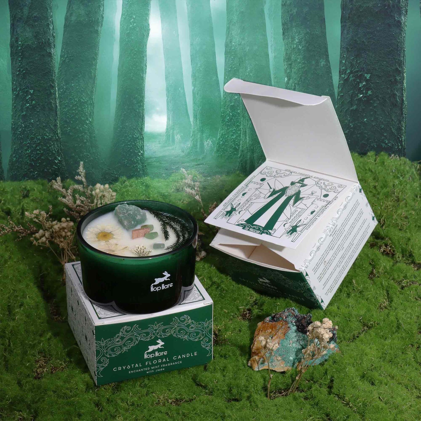 Hop Hare Crystal Magic Flower Candle - Wizard