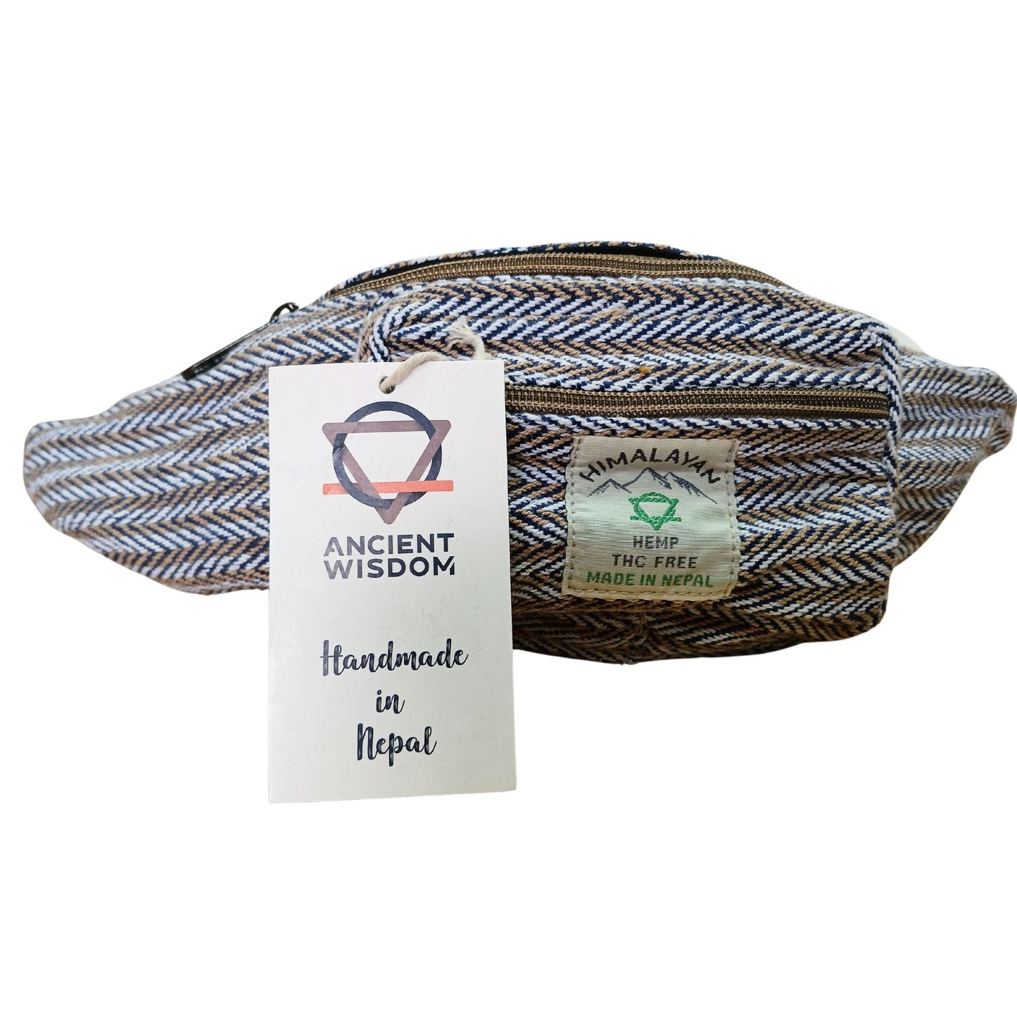 Hemp and Cotton Style Belt Bag (or Fanny Pack) - Blue