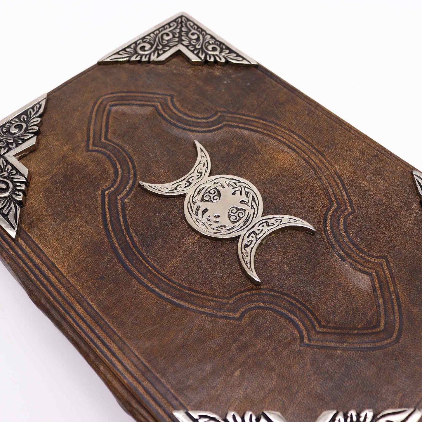 Brown Book - Zinc triple moon decoration with cover edges