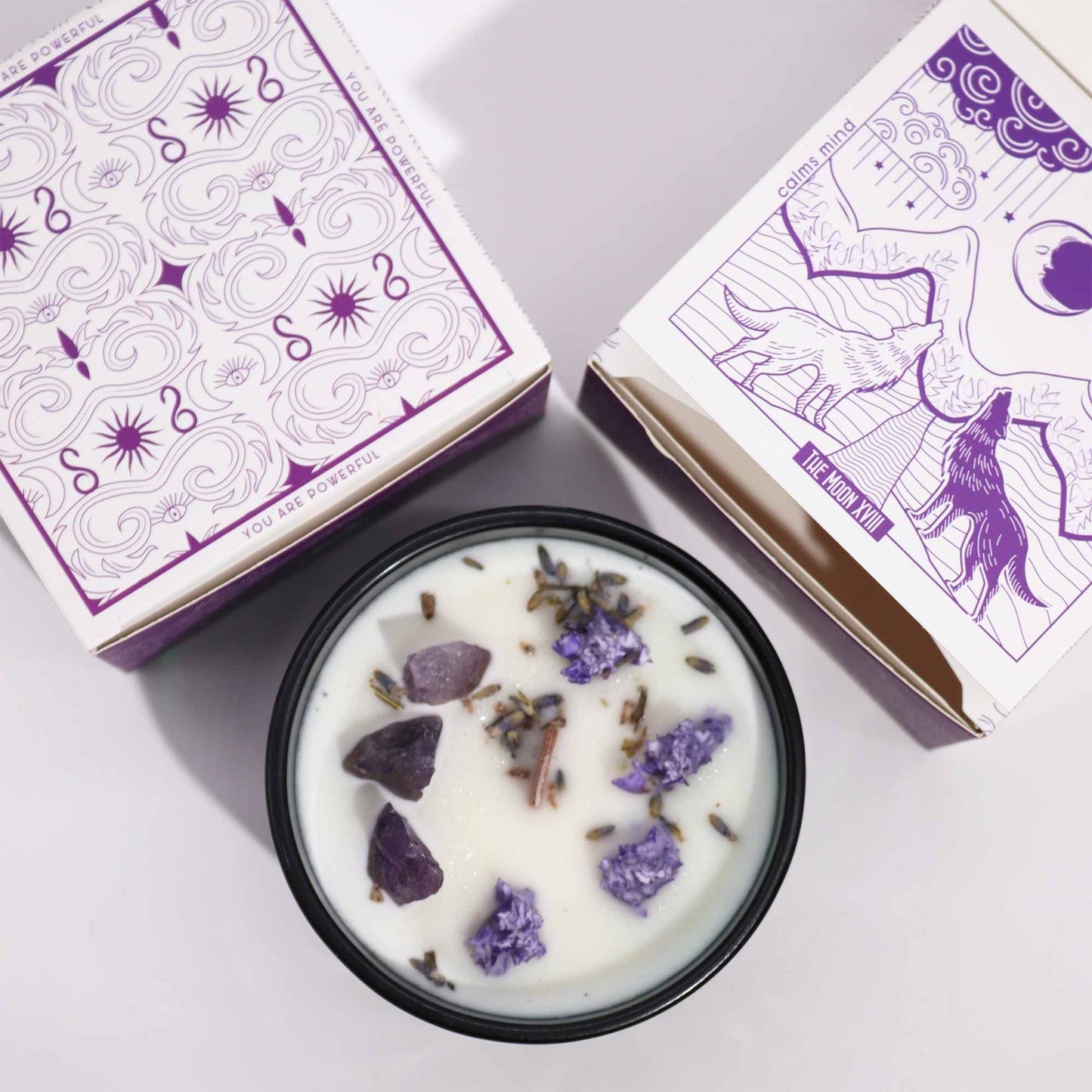 Hop Hare Crystal Magic Flower Candle - Moon