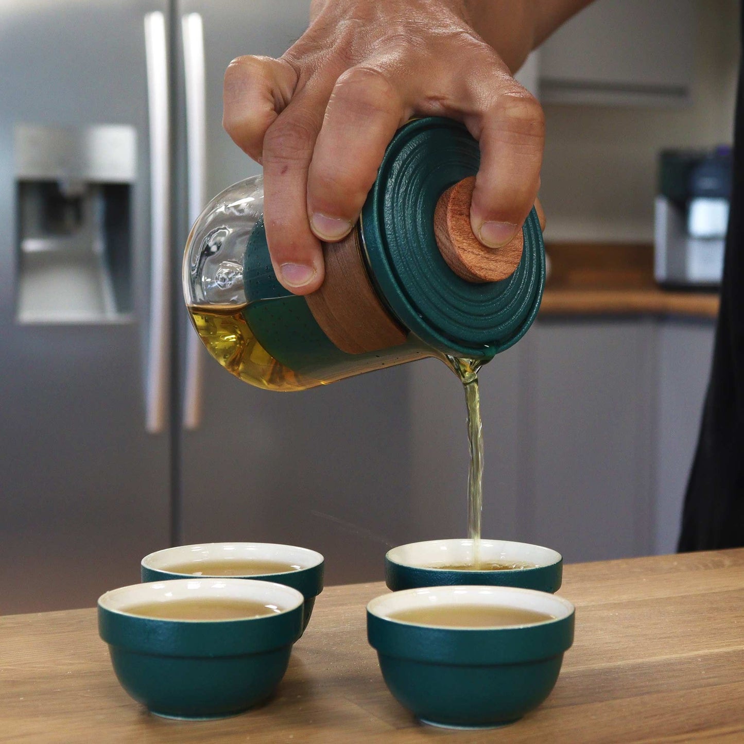 Tea Set - Mountain Travel - Teapot & Four Cups & Travel Case