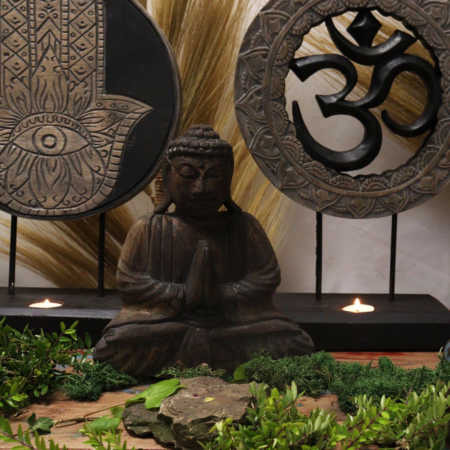 Buddha Feng Shui Set - Om - Gray and Black