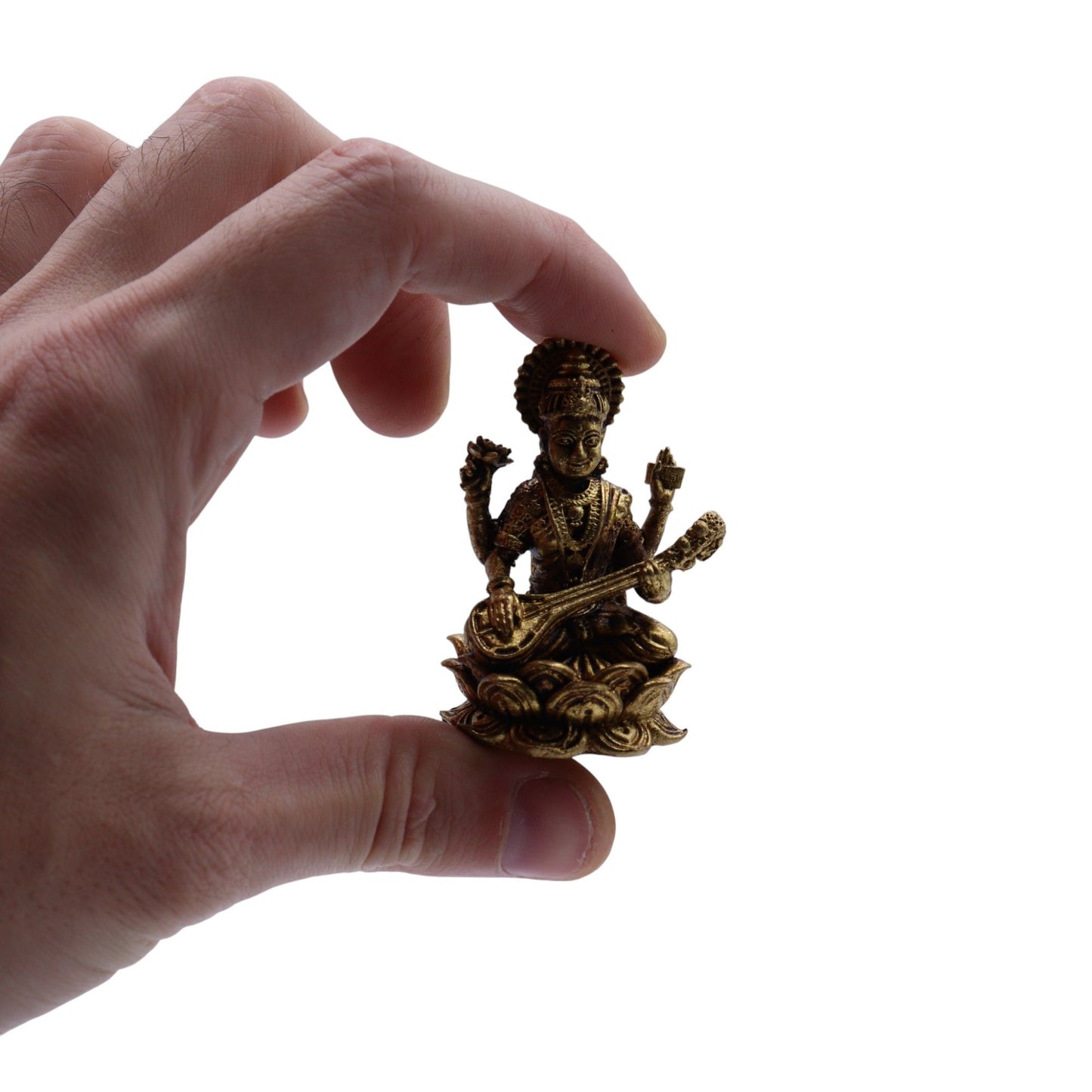 Dioses en miniatura de latón - Sarswati (52 g) - 49 mm