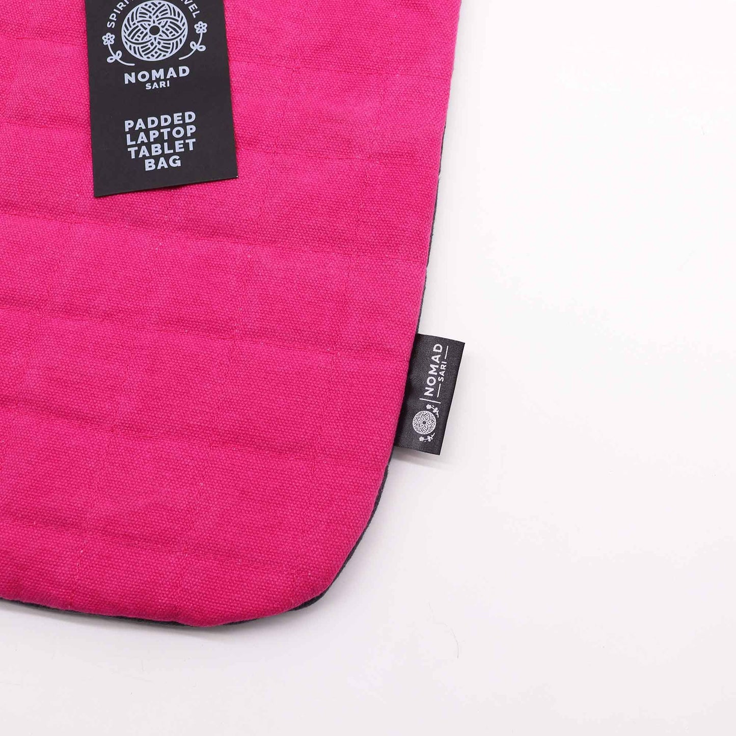 Padded Laptop Sleeve - Shocking Pink - Stonewashed 14 oz