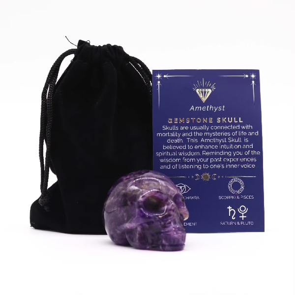 Gema Calavera Pequeña - Amatista - 40x30x28mm