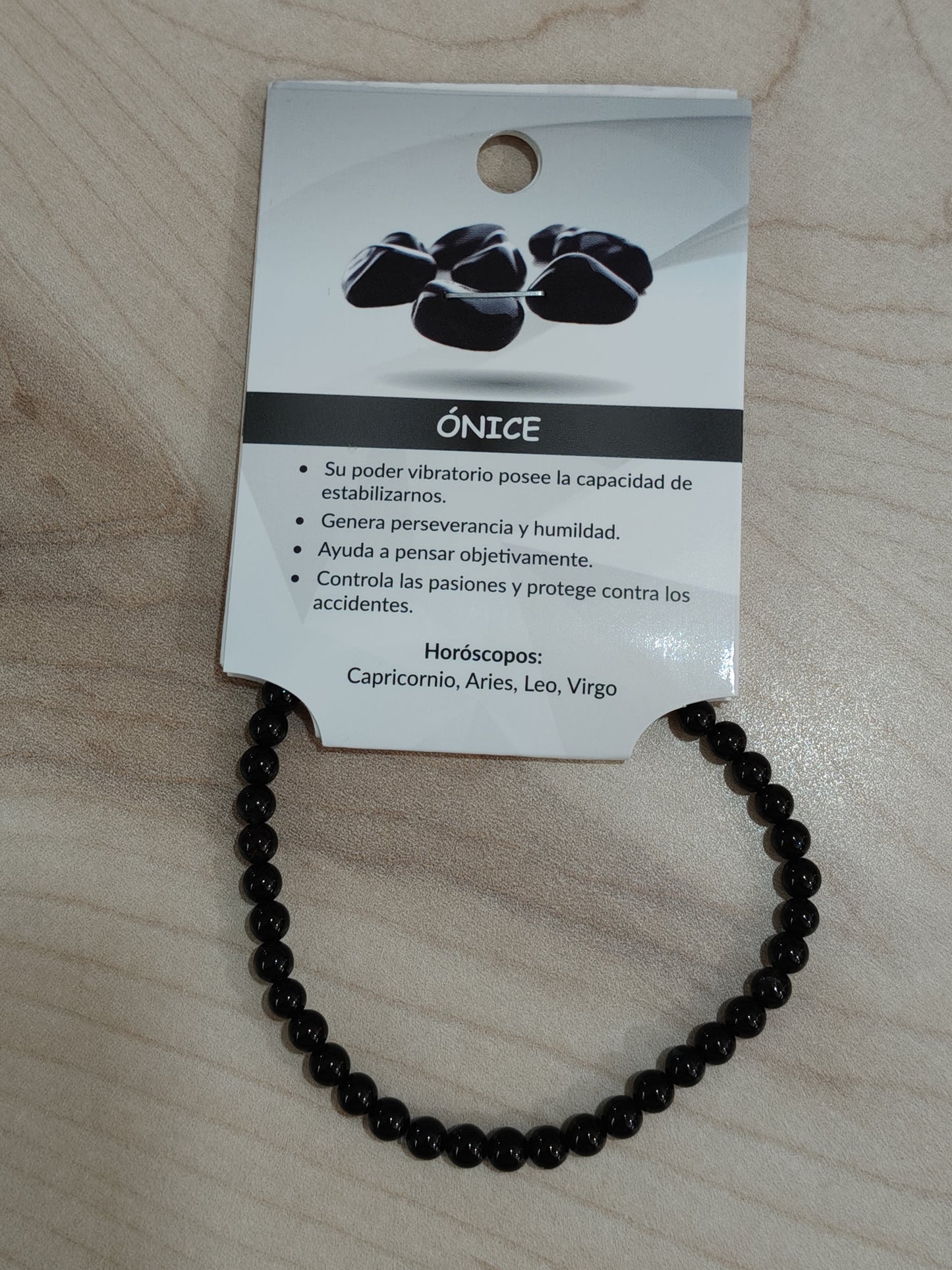 Natural stone bracelet Onyx 4mm