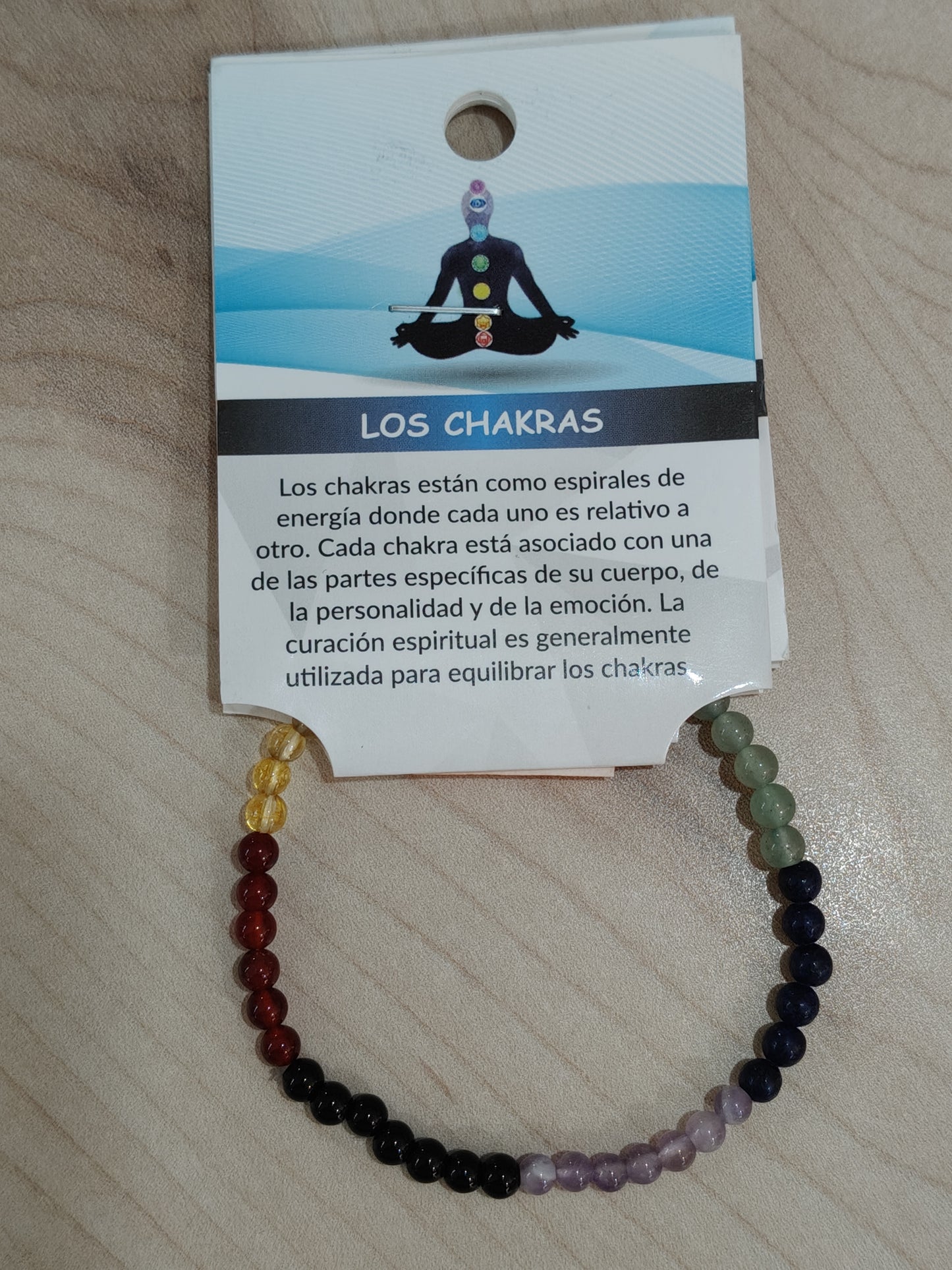 Bracelet en pierre naturelle Sept Chakras 4 mm