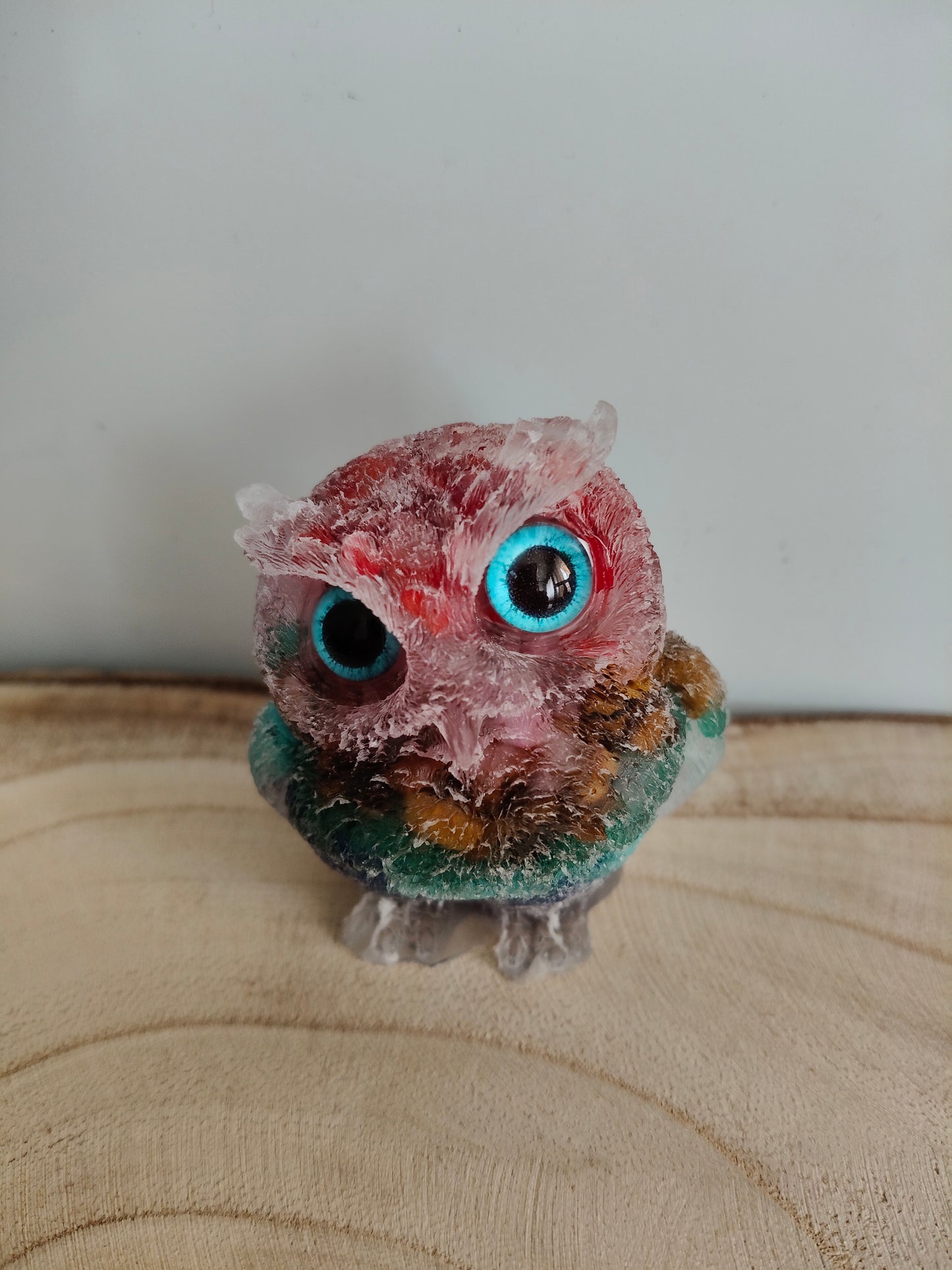 Natural stone owl 7 Chakras