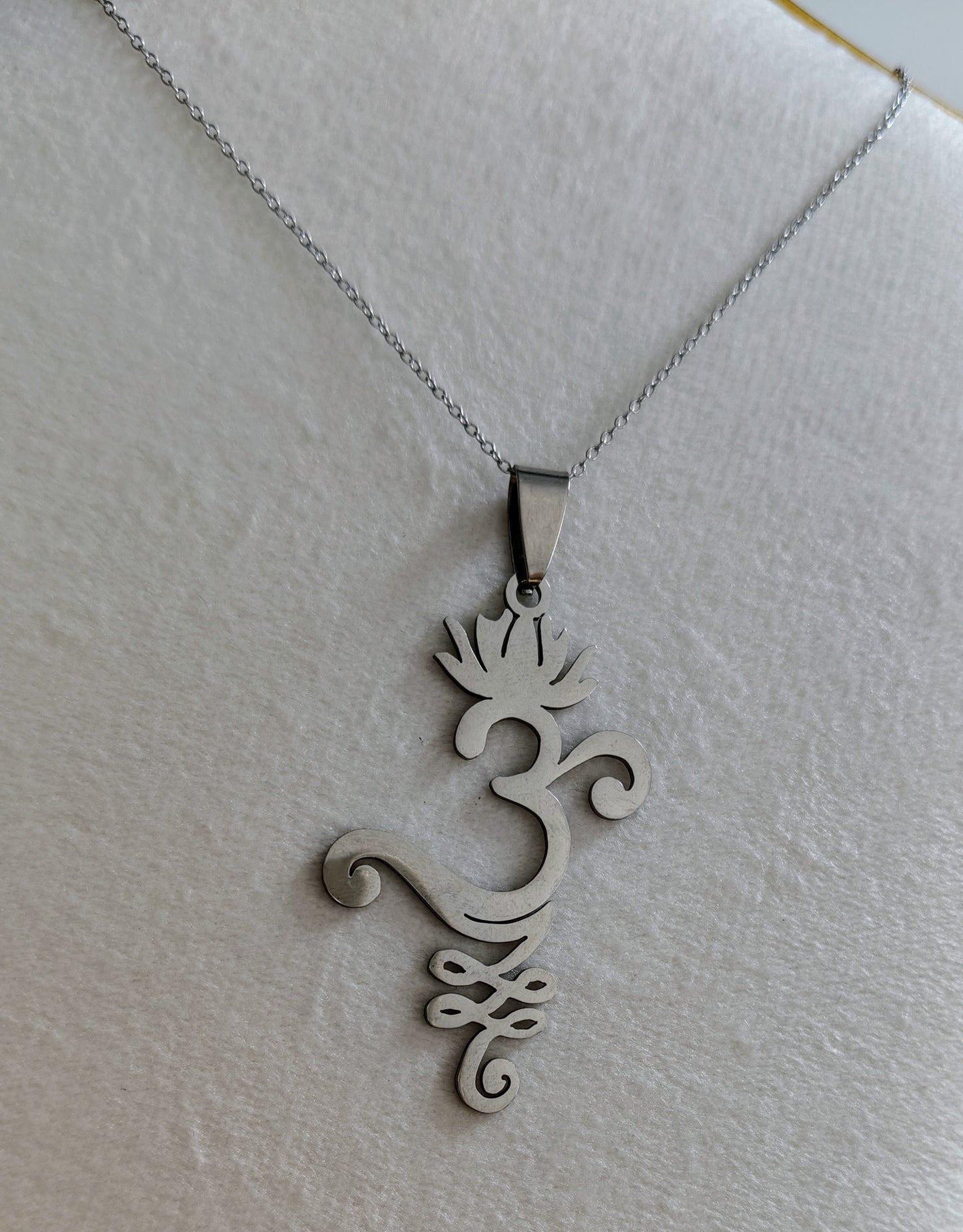 Om pendant in stainless steel