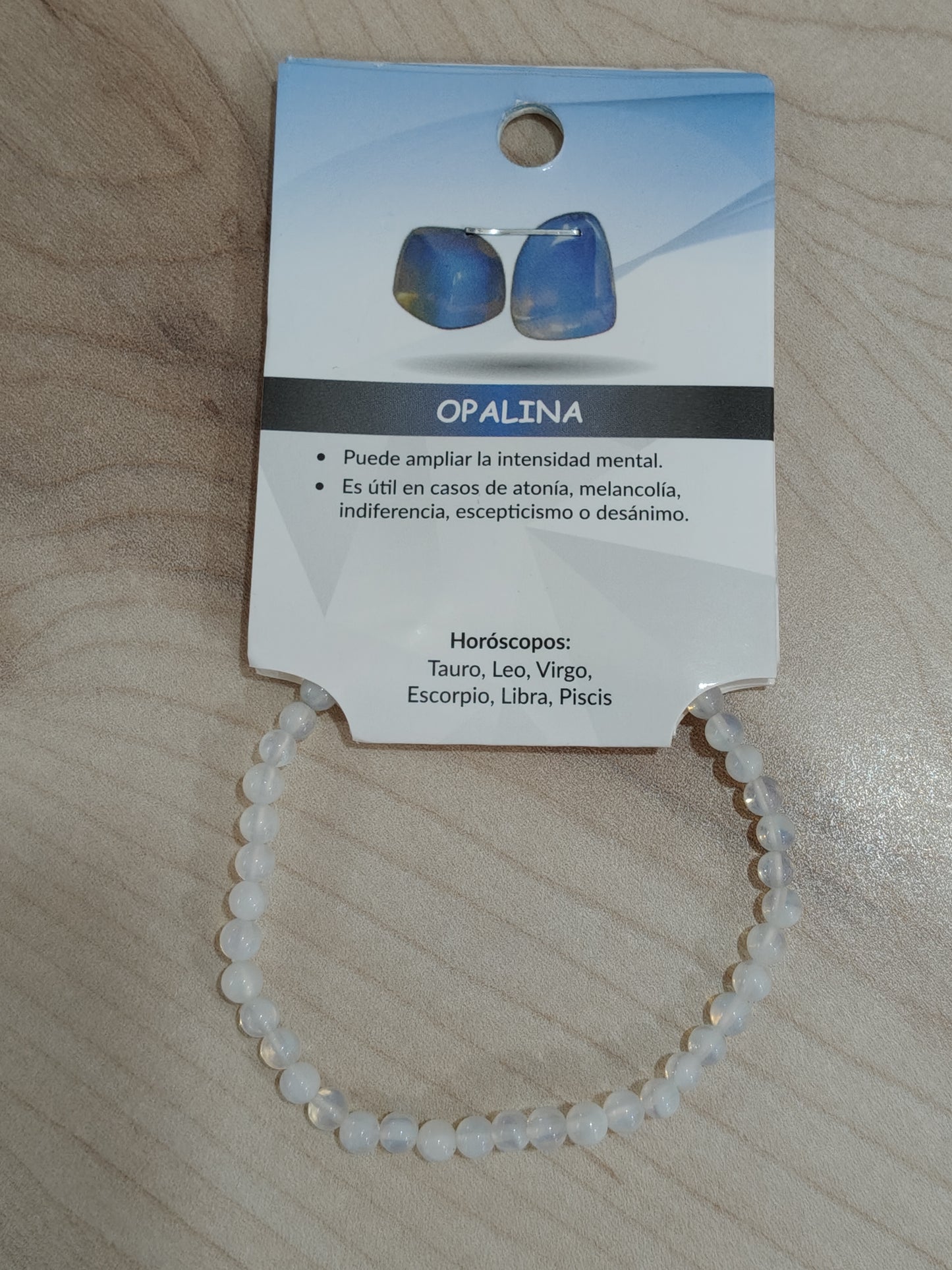 Pulsera piedra natural Opalina 4mm