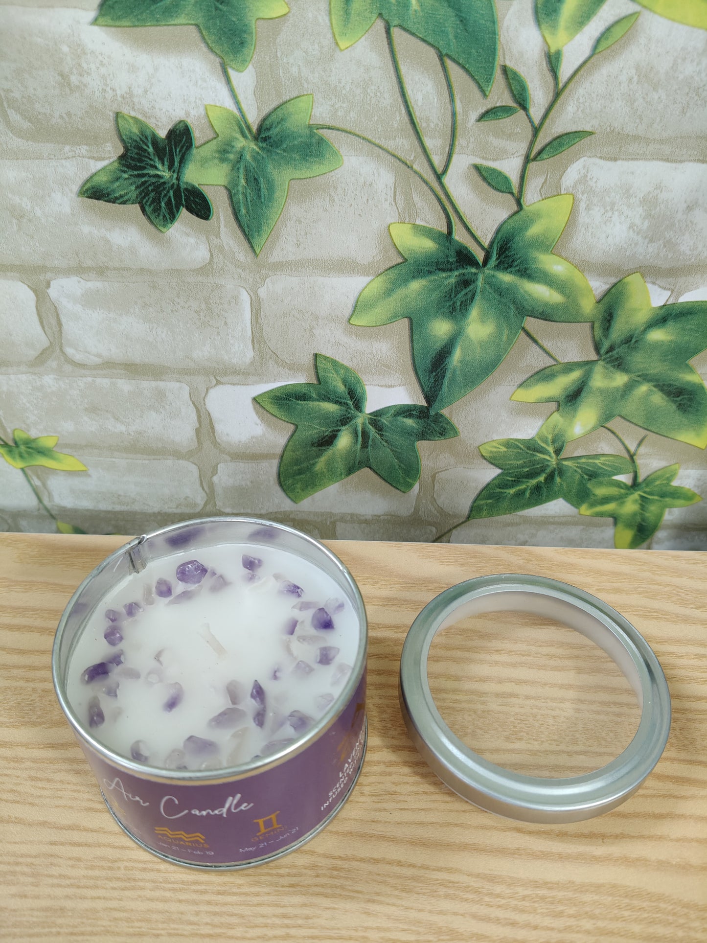 Bougie parfumée à la lavande avec éclats d'améthyste Air Candle