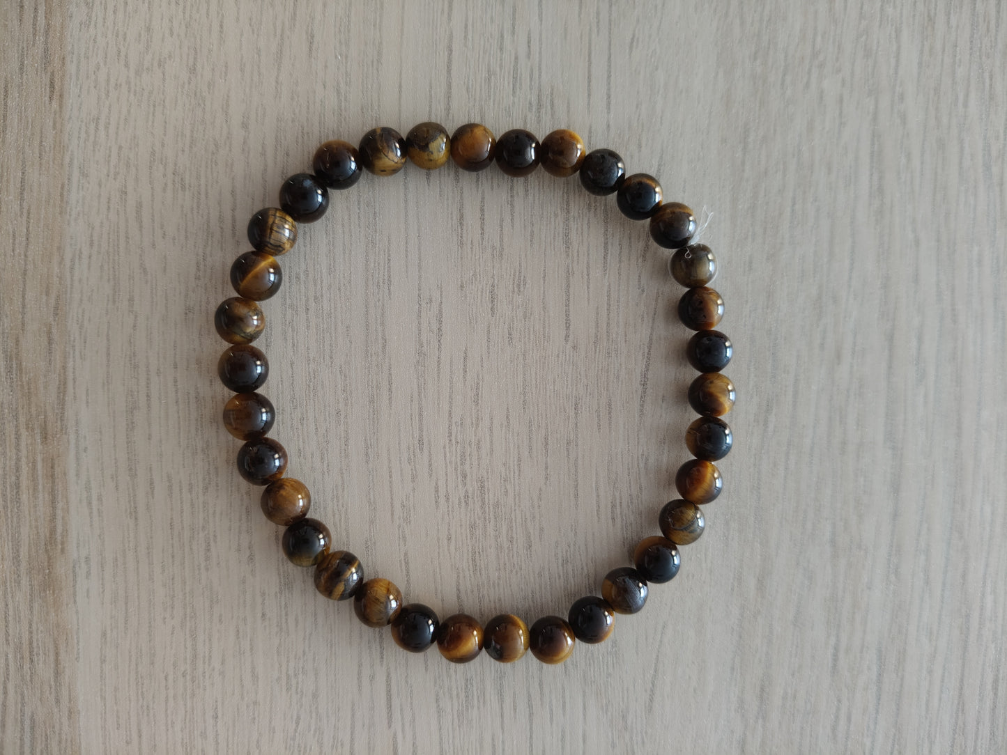 Pulsera piedra natura Ojo de Tigre 6mm para hombre