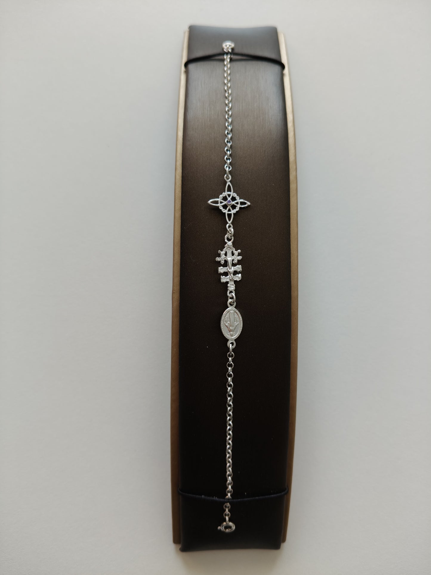 Bracelet en argent sterling triple protection