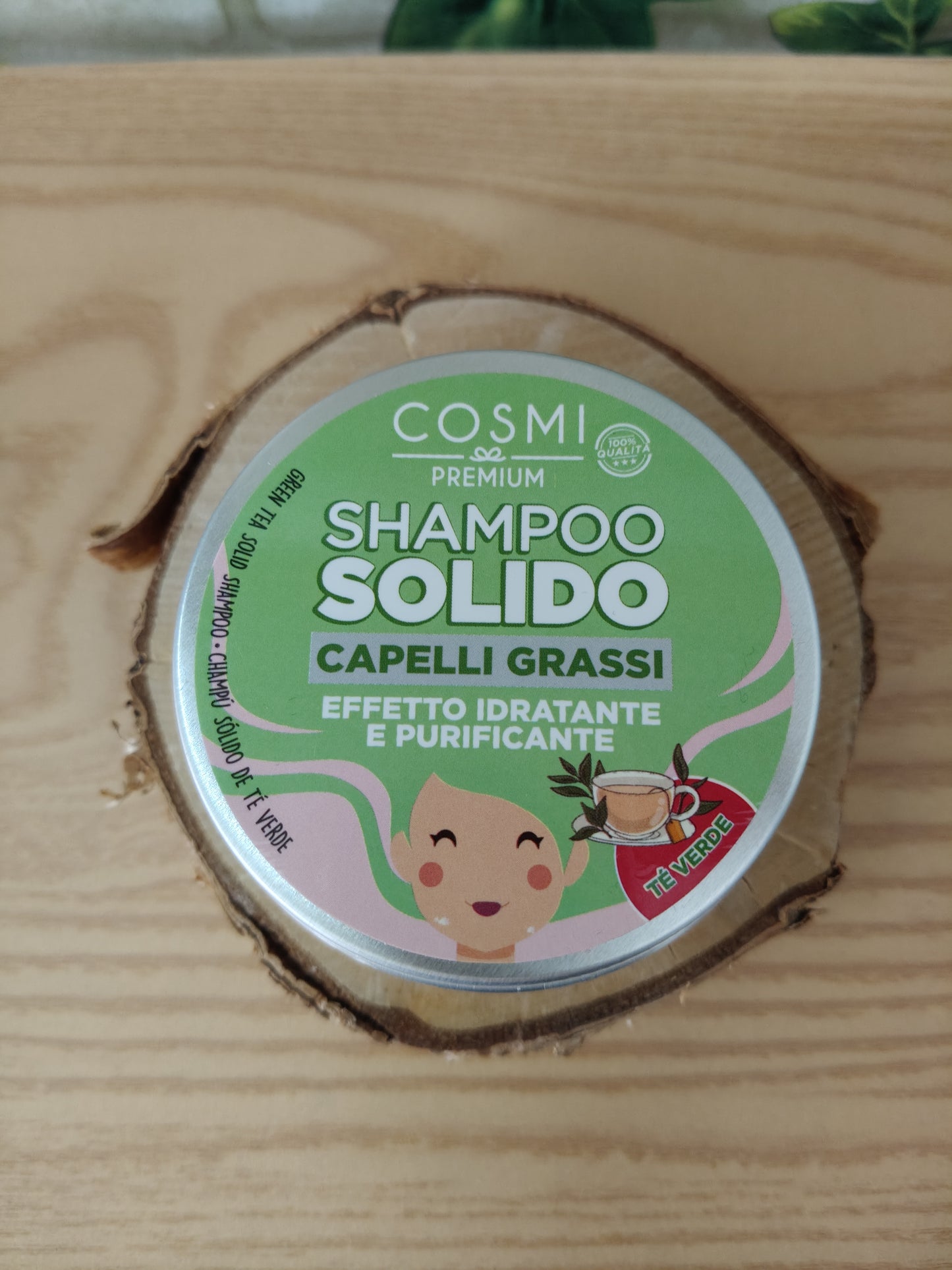 Shampoing solide Cosmi pour cheveux gras