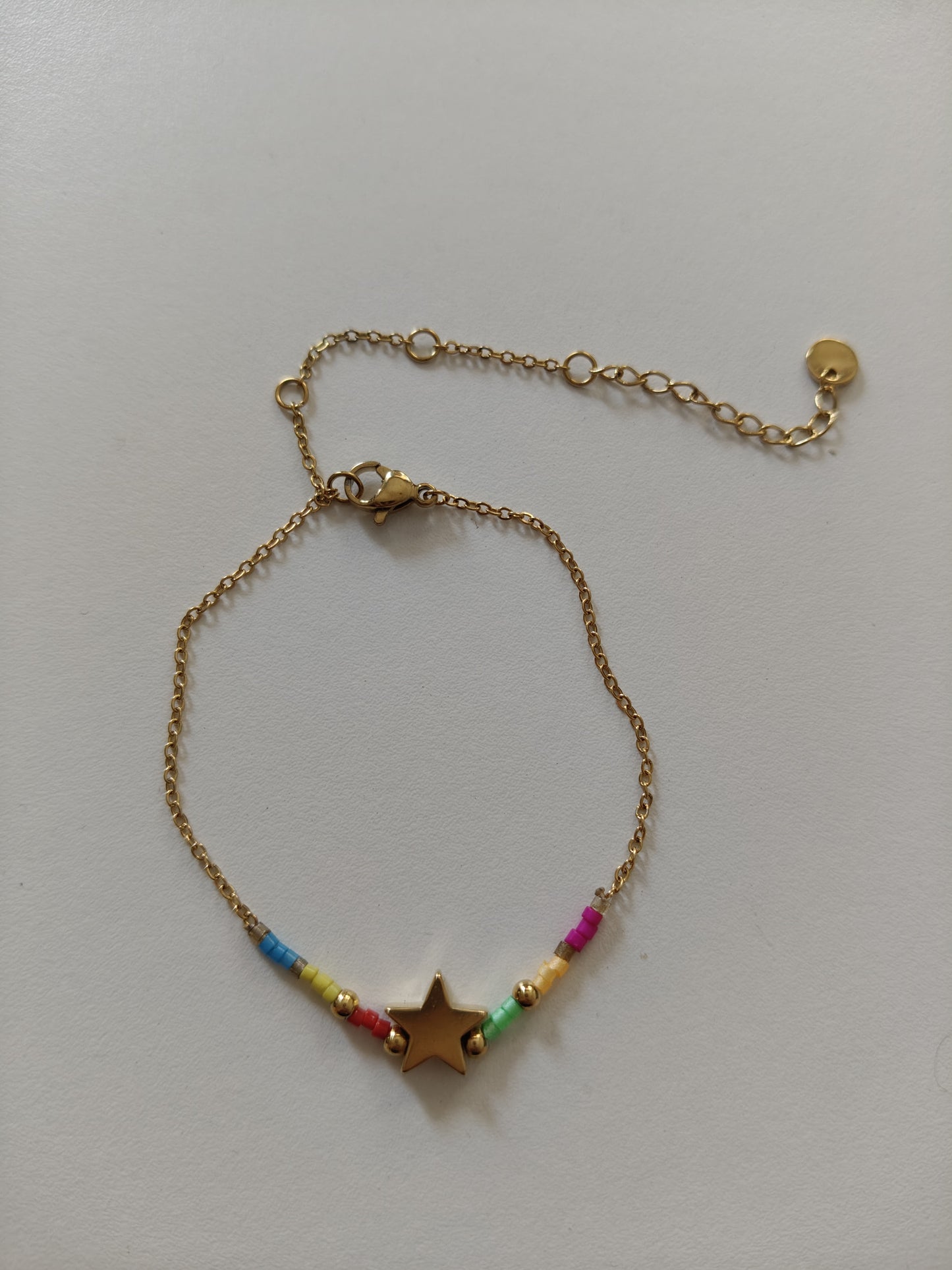 Star anklet bracelet in stainless steel