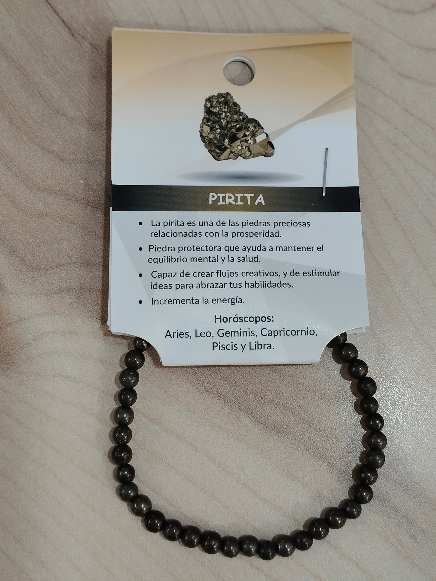 Natural Pyrite stone bracelet 4mm