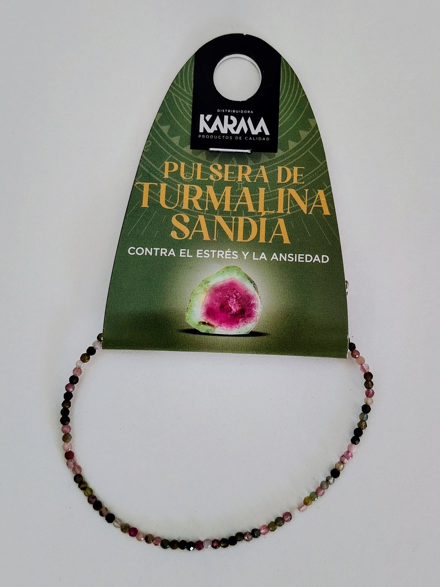Pulsera turmalina sandia facetada 2mm
