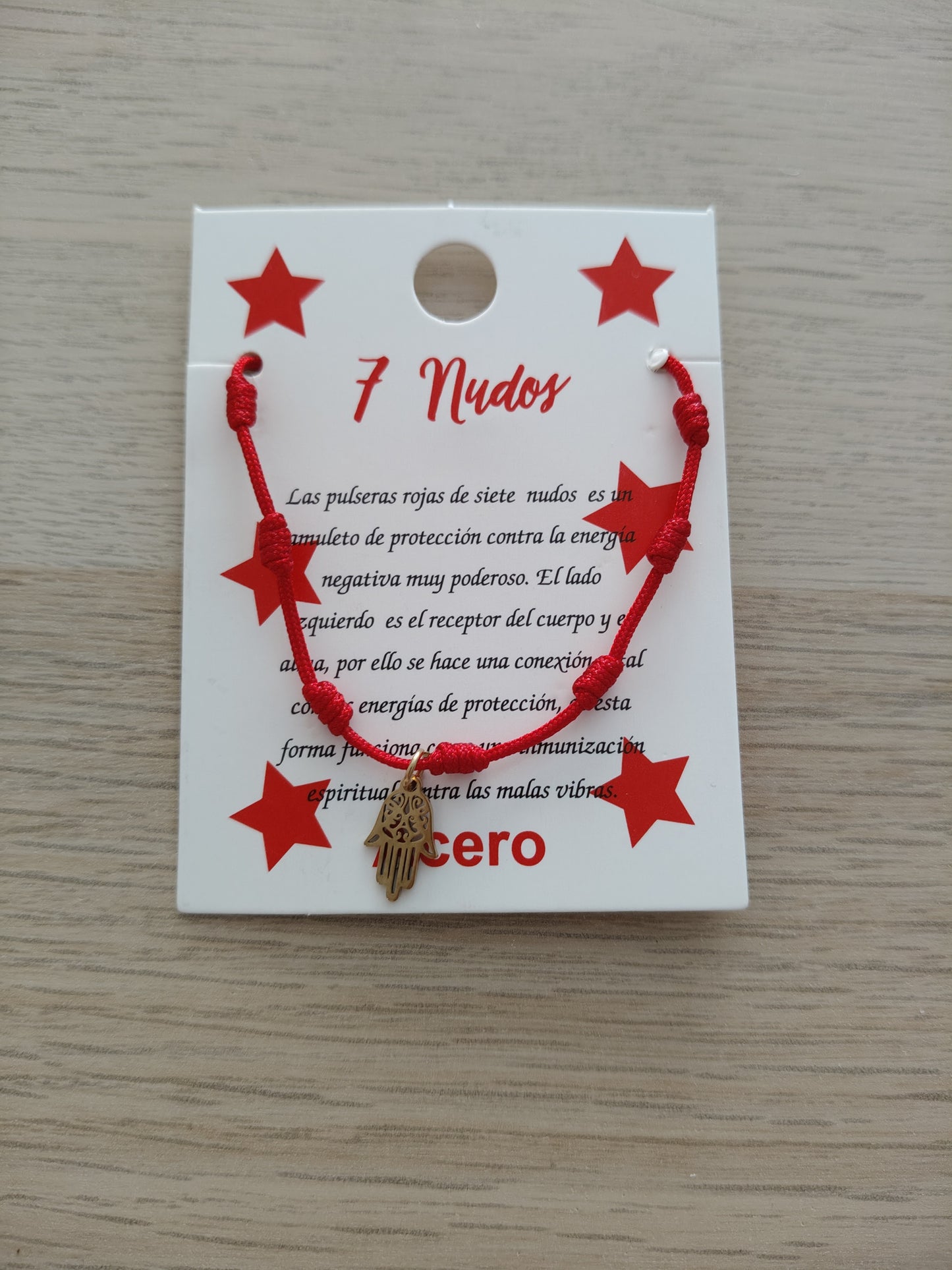 Seven knot bracelet with Hand of Fatima