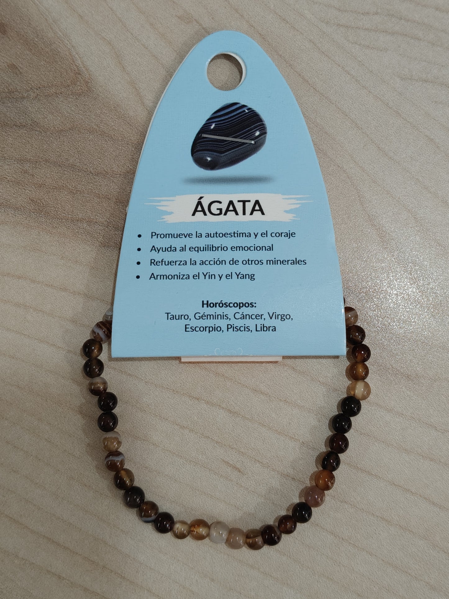 Pulsera piedra natural Ágata 4mm