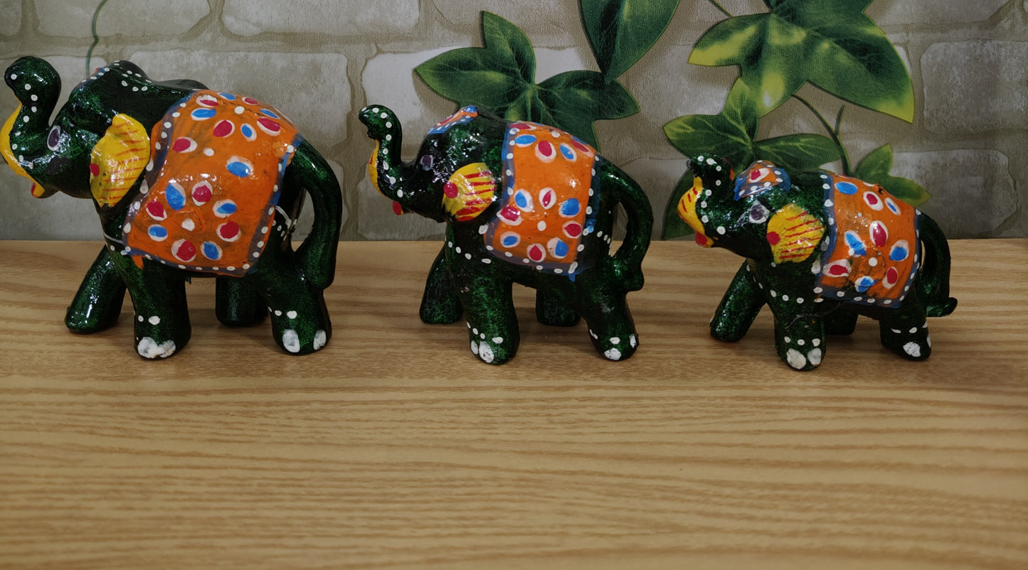 Ensemble de 3 figurines d'éléphants indiens