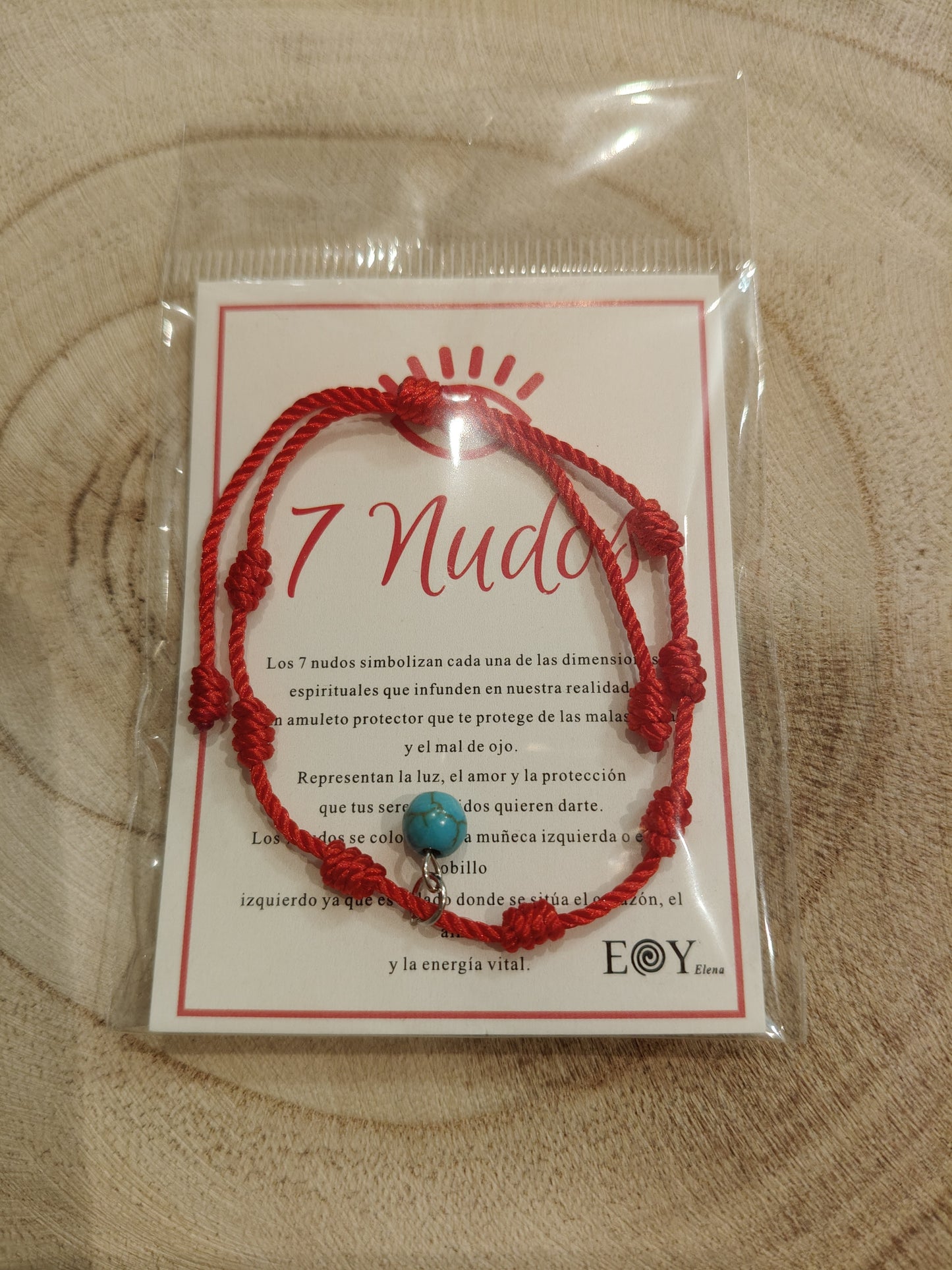 Pulsera de los 7 nudos con piedra turquesa