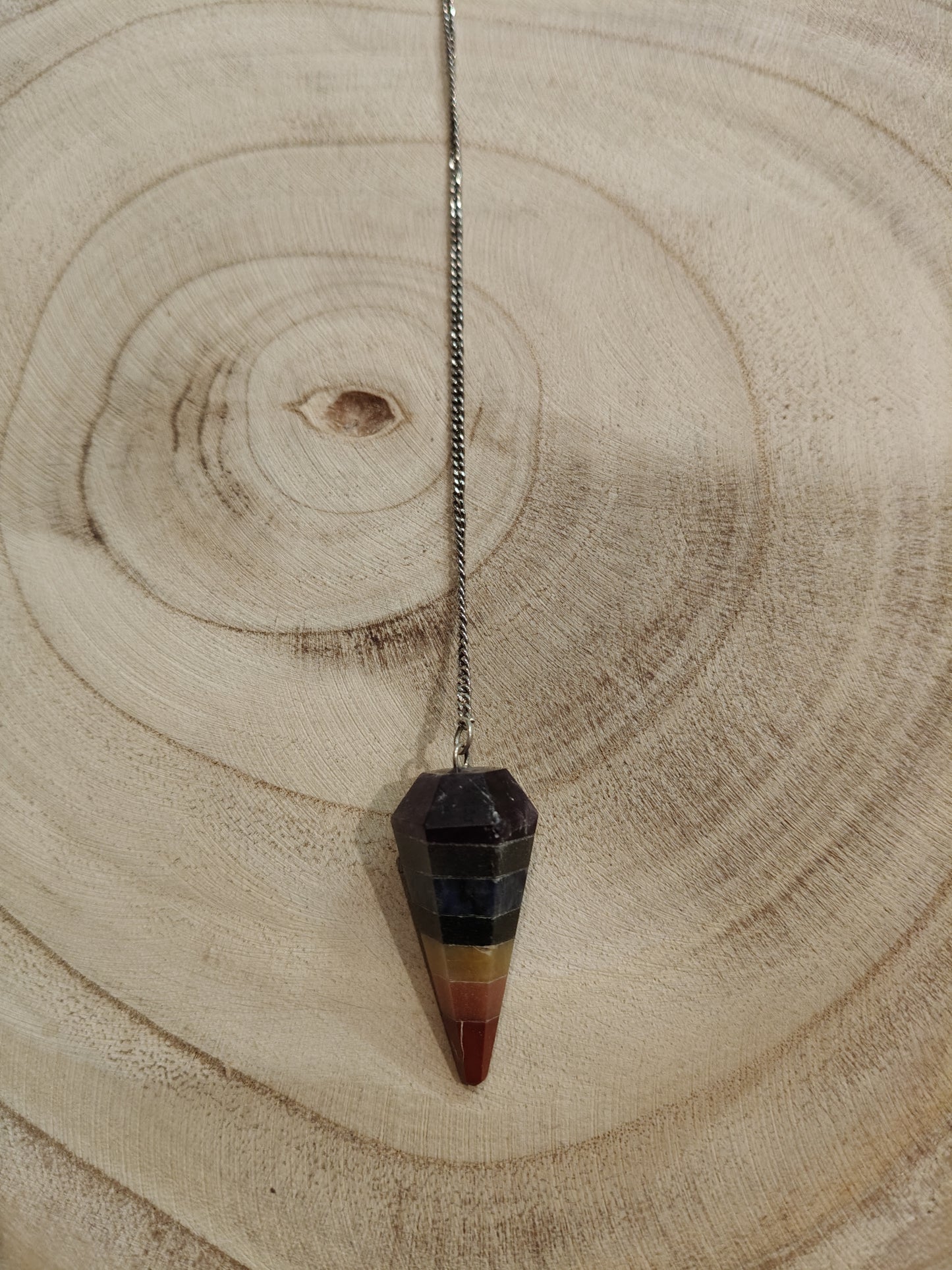 Péndulo facetado de minerales 7 chakras