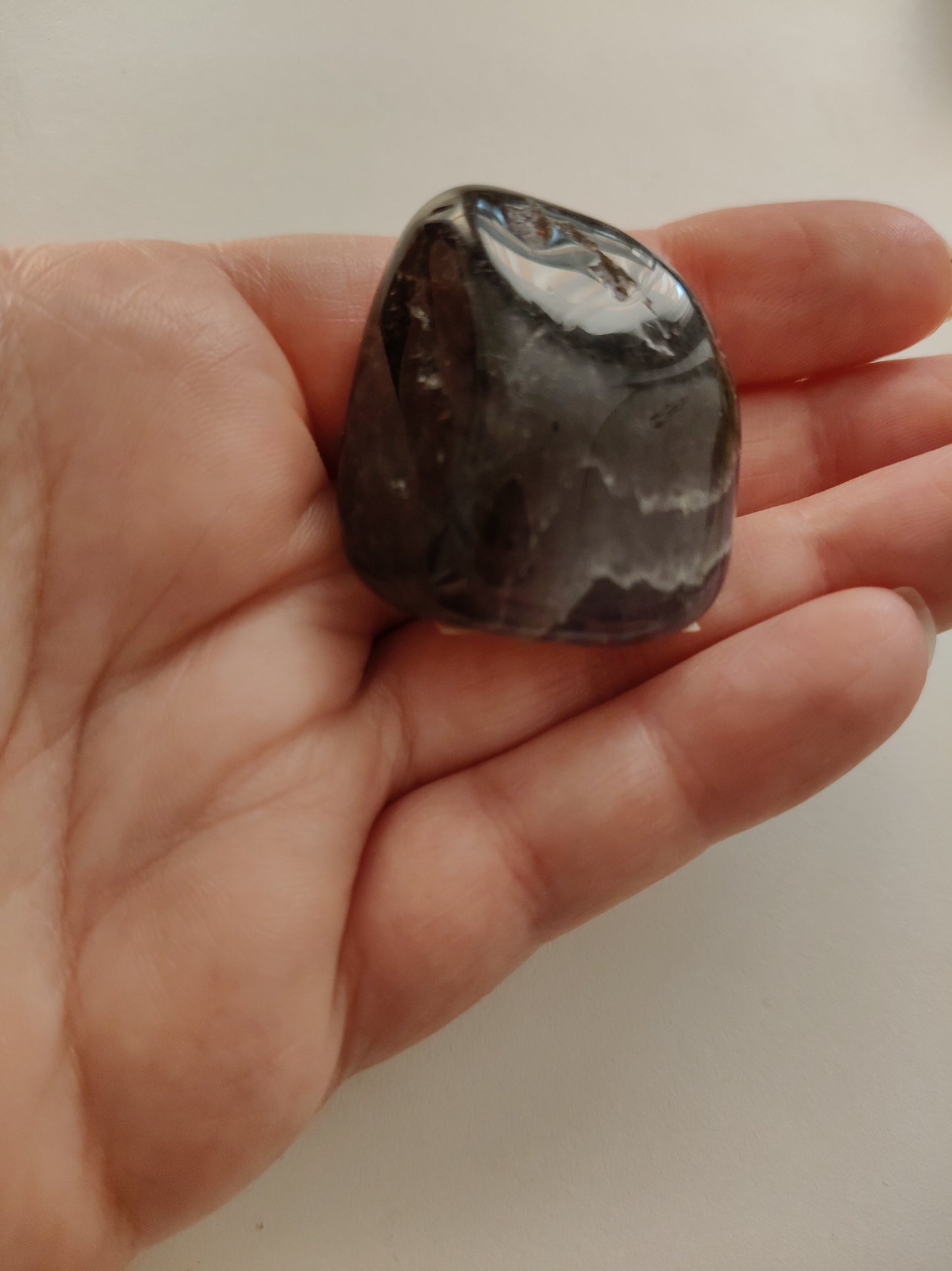 Large Amethyst tumbled stone, approx. 40g, approx. 4x3cm.