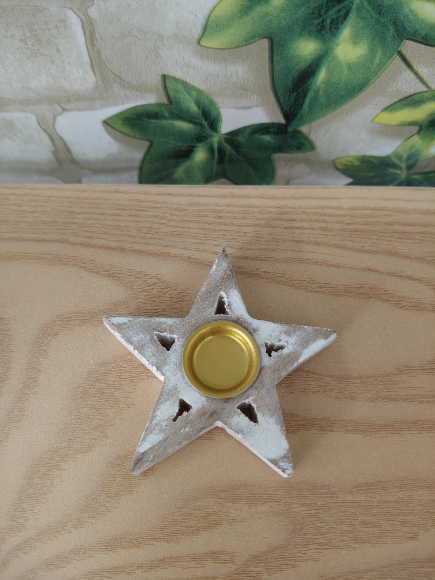 Star wood incense cone burner