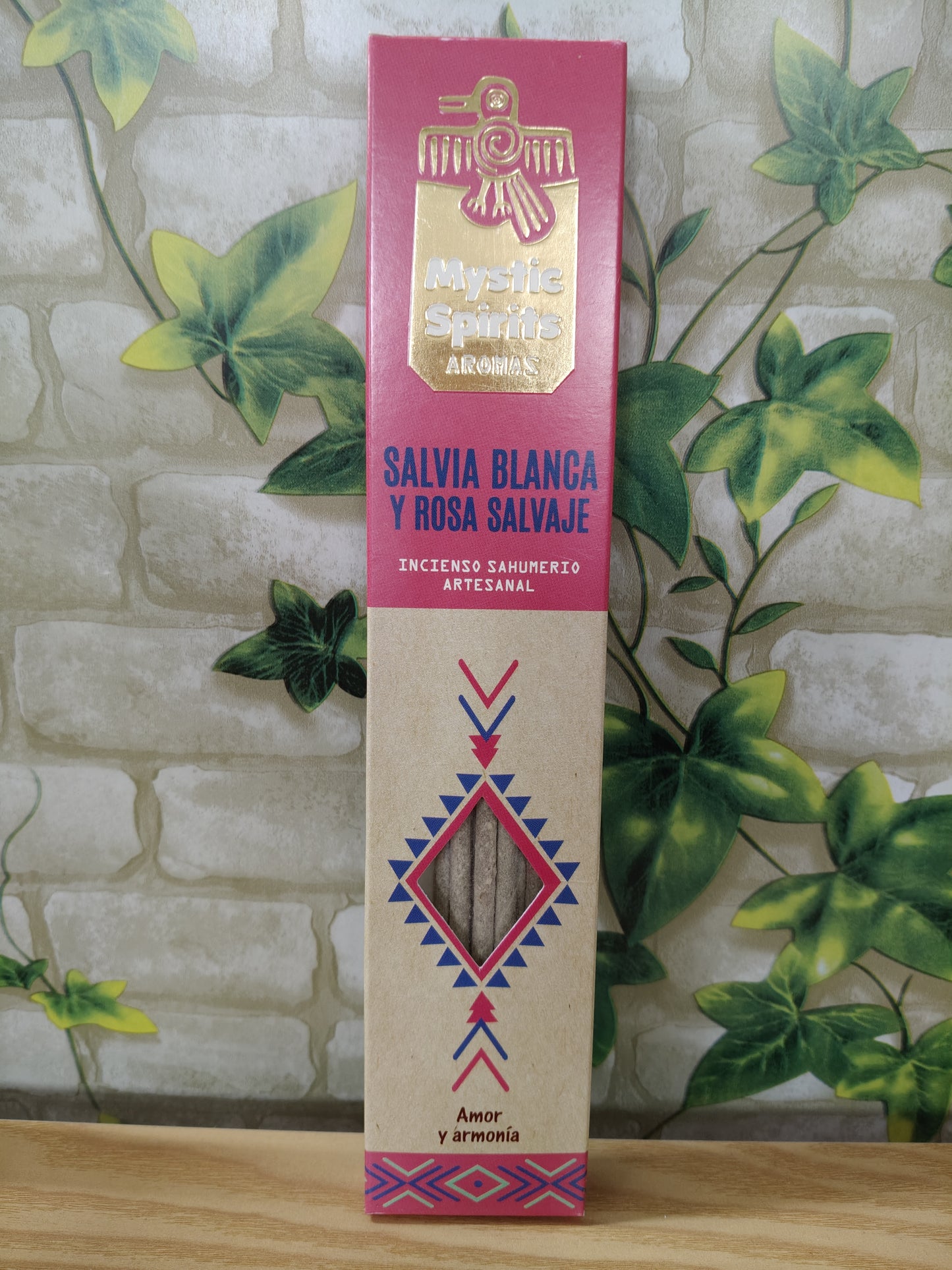 Encens Mystic Spirits à la sauge blanche et à la rose sauvage 8 bâtonnets