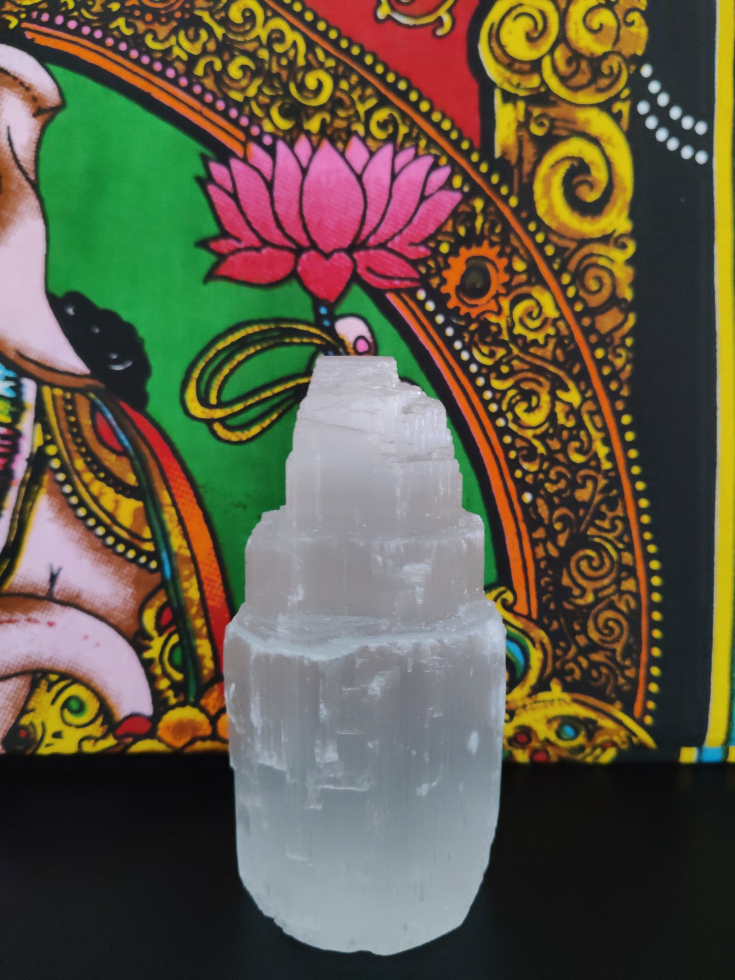 Selenite Cathedral. (Because it is natural stone, the shape and design could change from one piece to another)