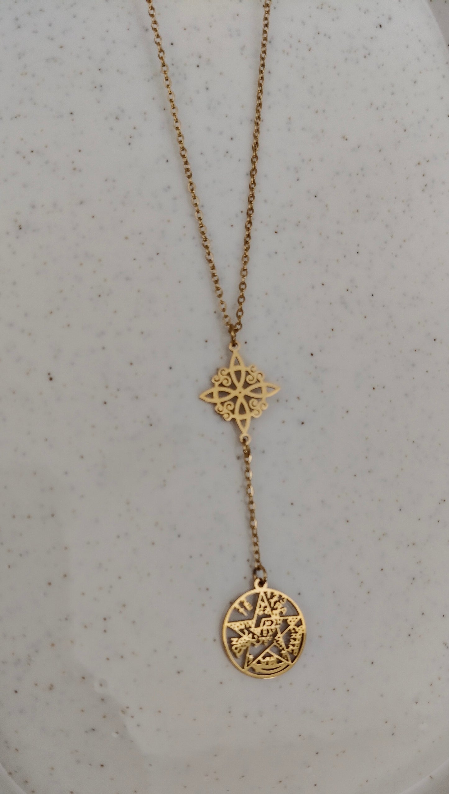 Pendentif en acier inoxydable à double protection