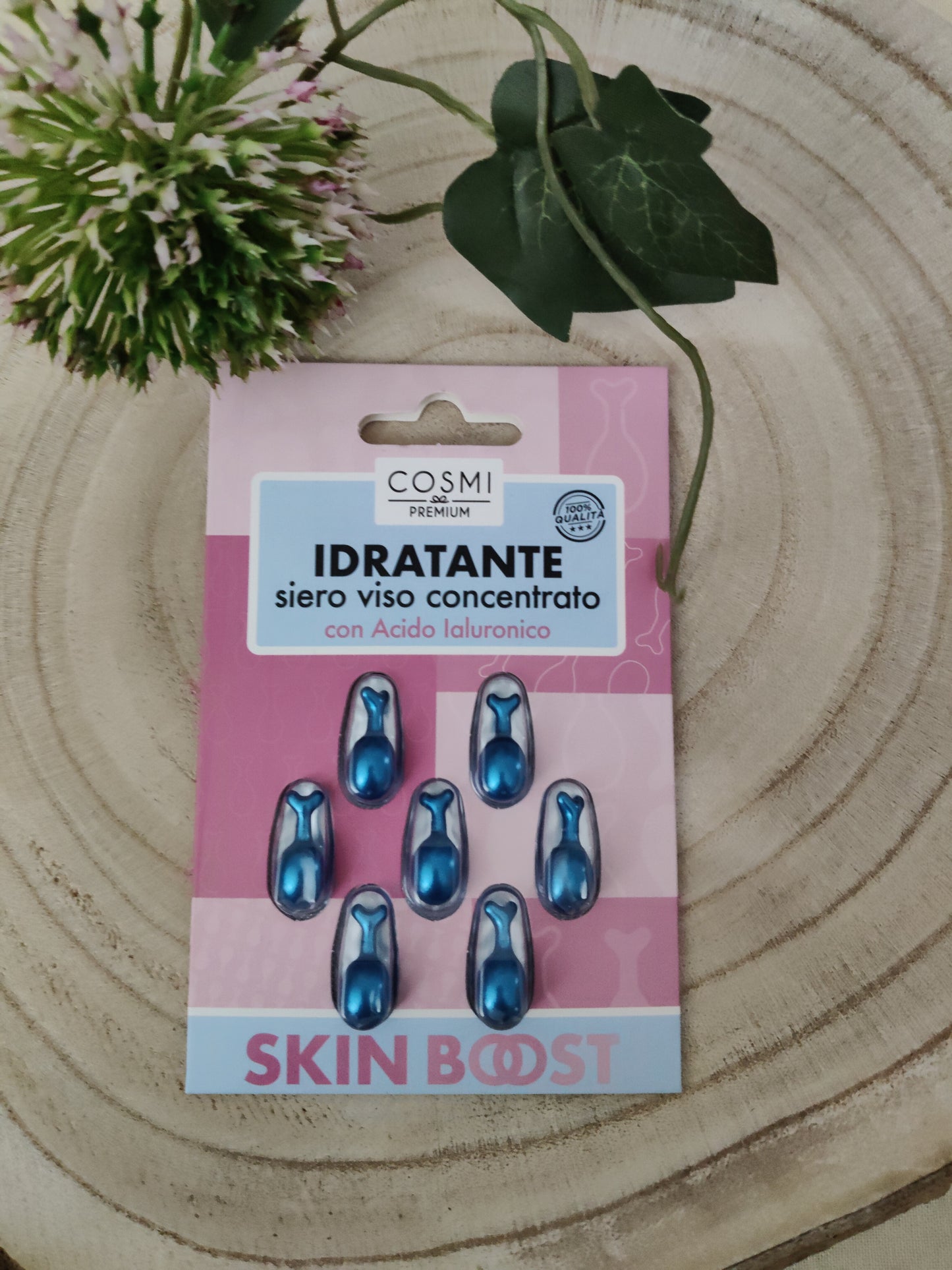 Cápsulas de sérum concentrado hidratante con ácido hialurónico