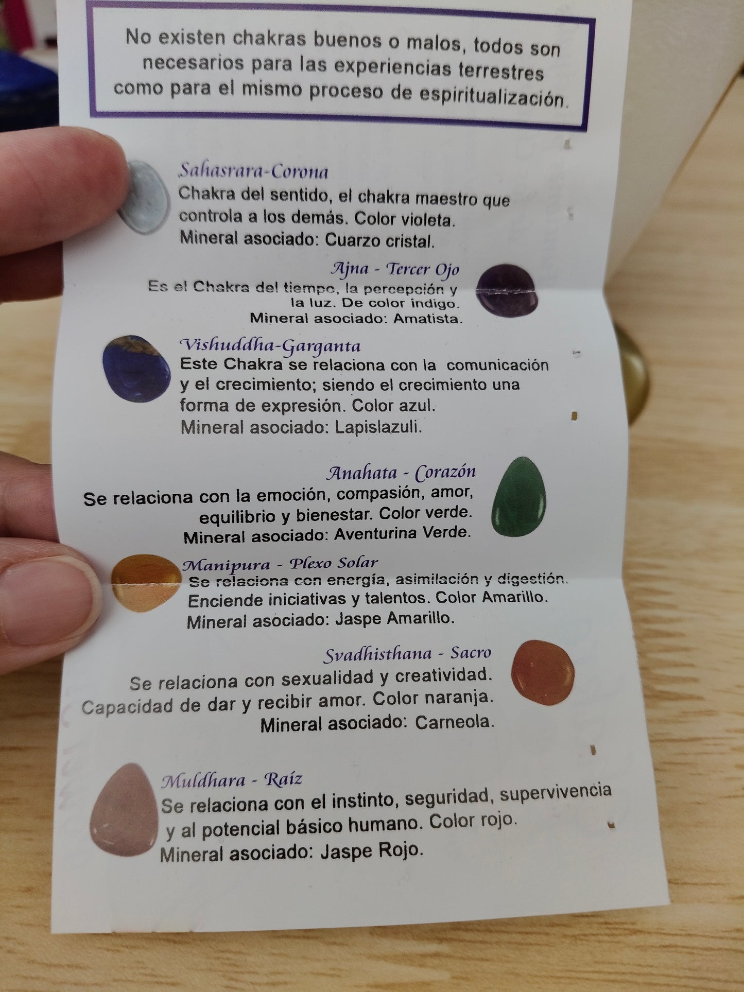 Colgante piedras 7 Chakras