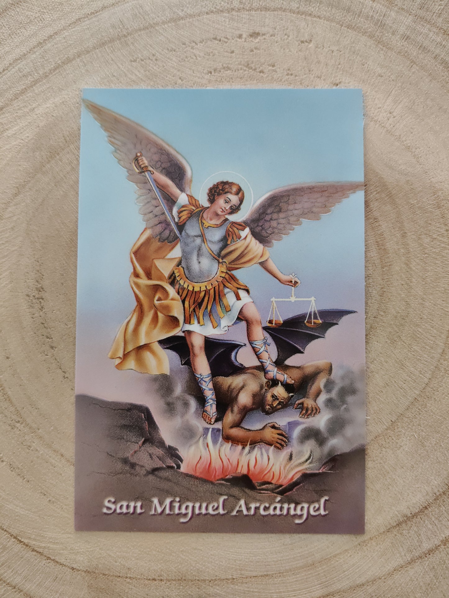 Estampa del Arcangel Miguel con oración