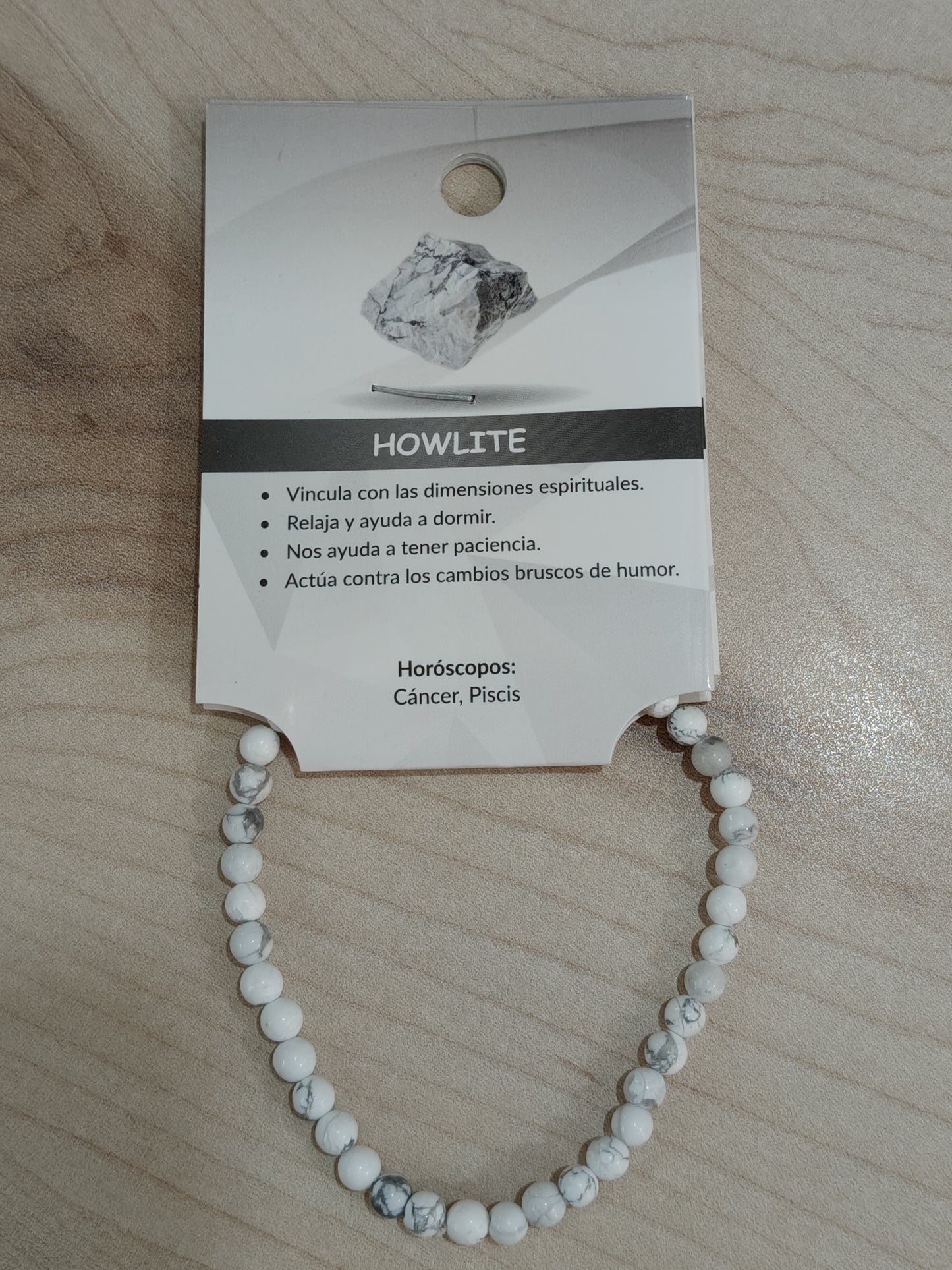 Howlite natural stone bracelet 4mm