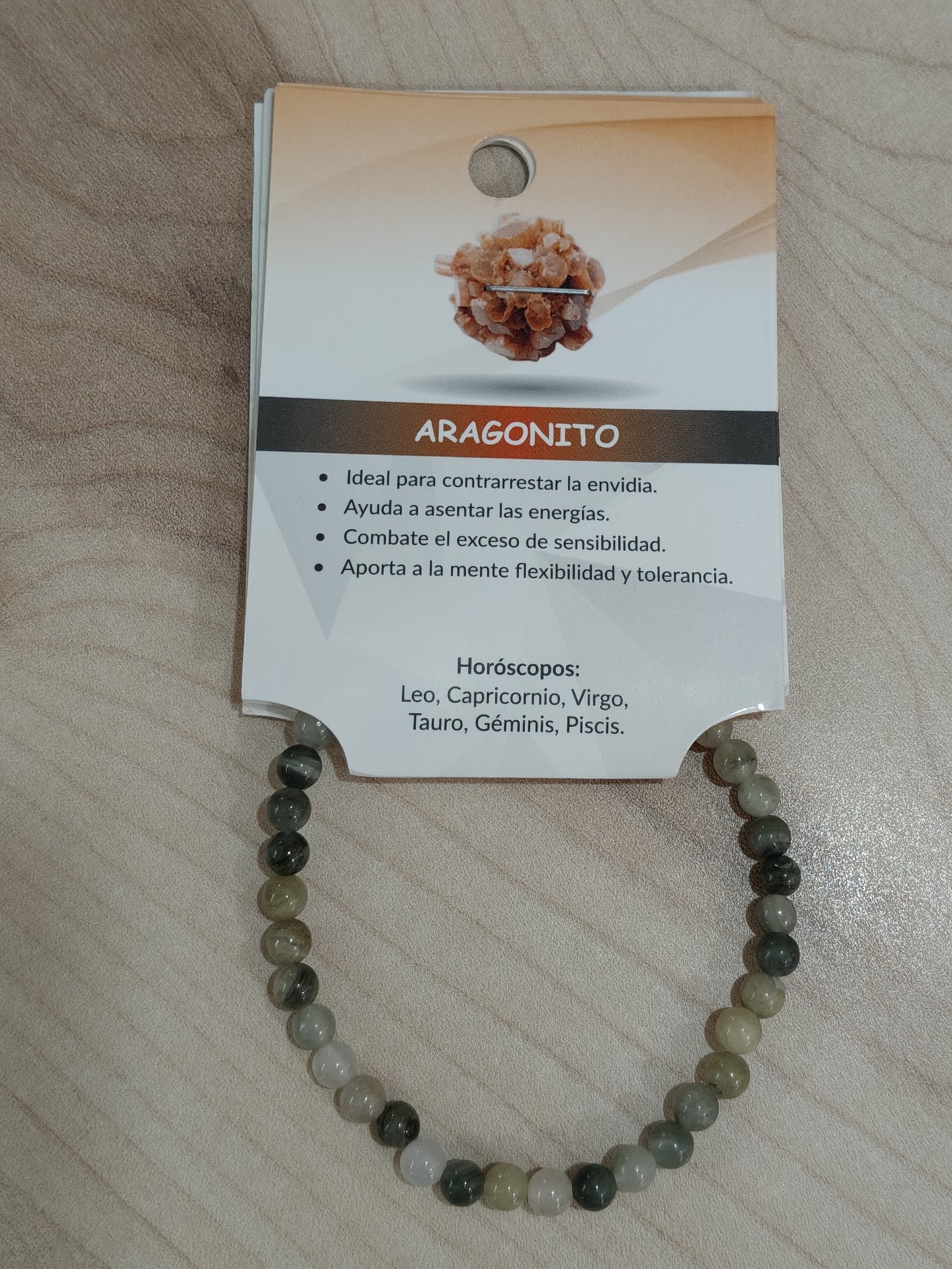Aragonite natural stone bracelet 4mm