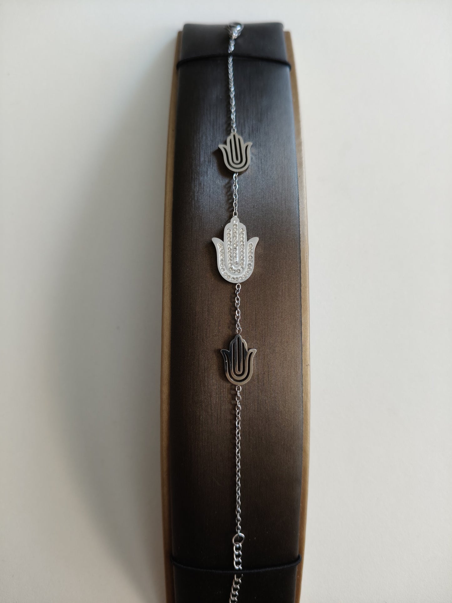 Hand of Fatima bracelet in stainless steel