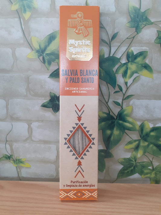 Encens Mystic Spirits Sauge Blanche et Palo Santo 8 bâtonnets