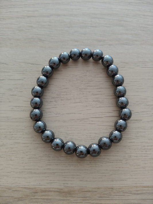 Pulsera piedra natural Hematita para hombre 8mm
