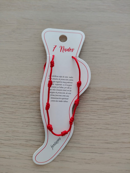 Bracelet de cheville à sept nœuds
