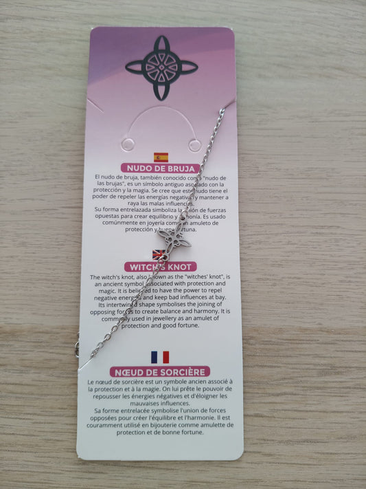 Bracelet en acier inoxydable avec nœud de sorcière